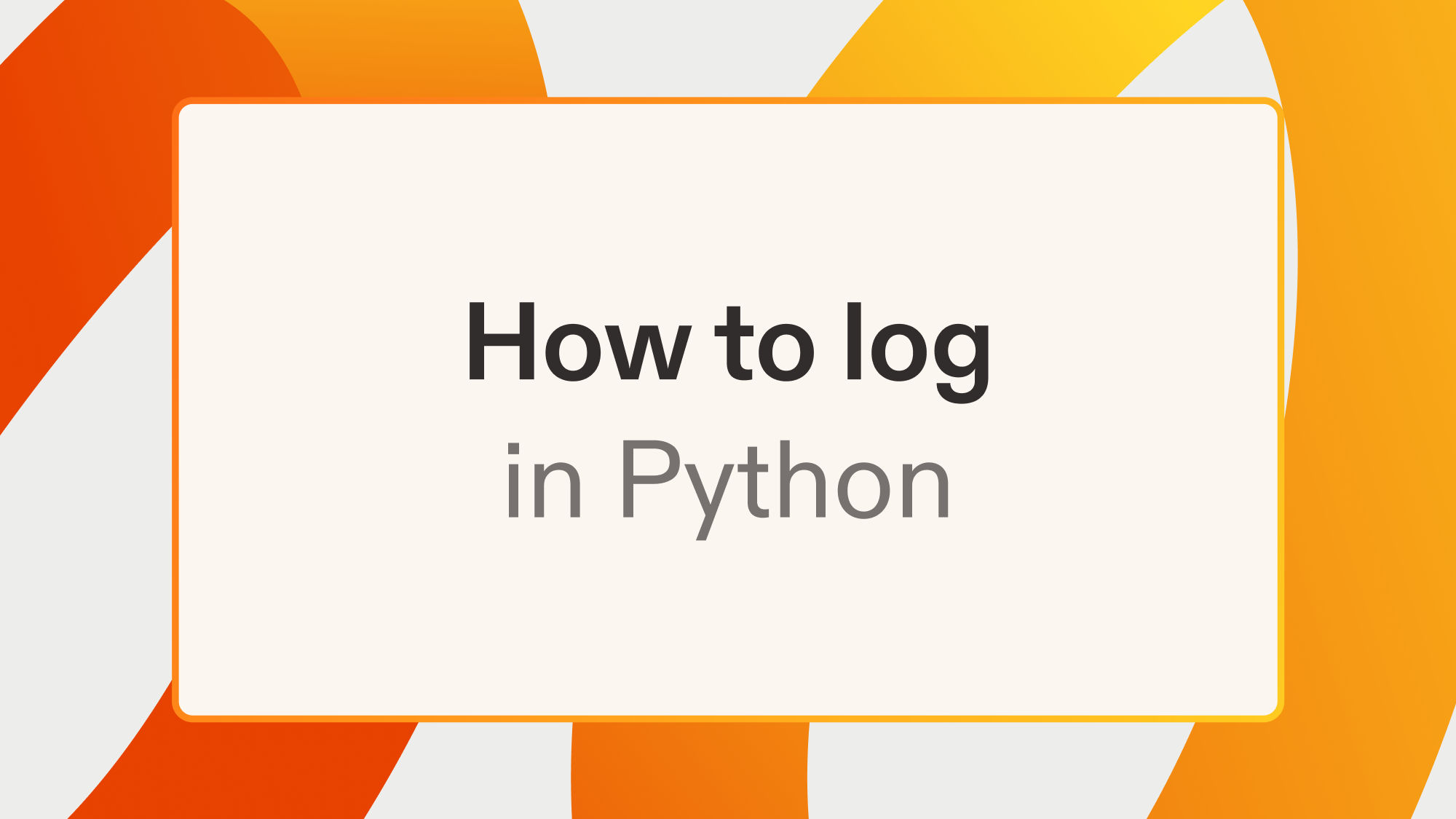 How to log in Python