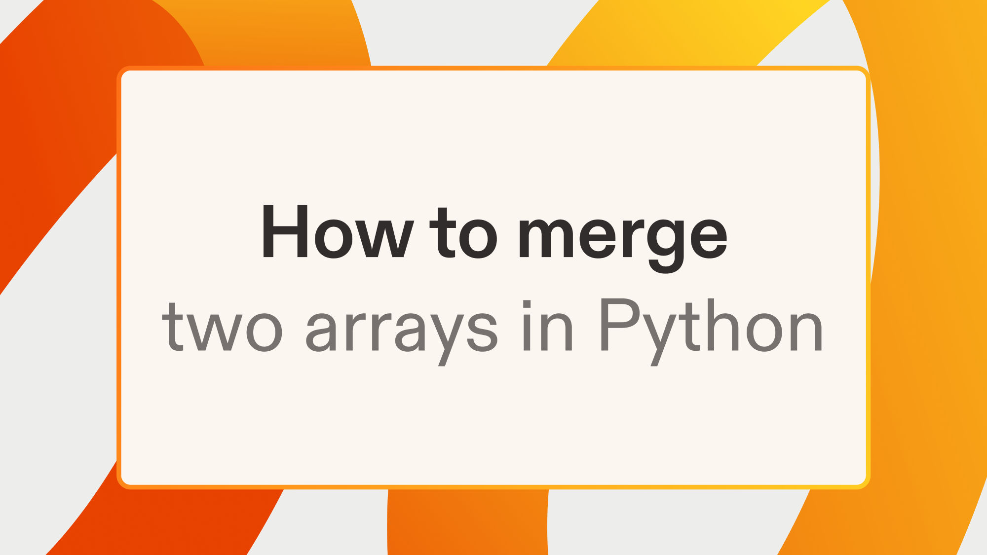 How to merge two arrays in Python