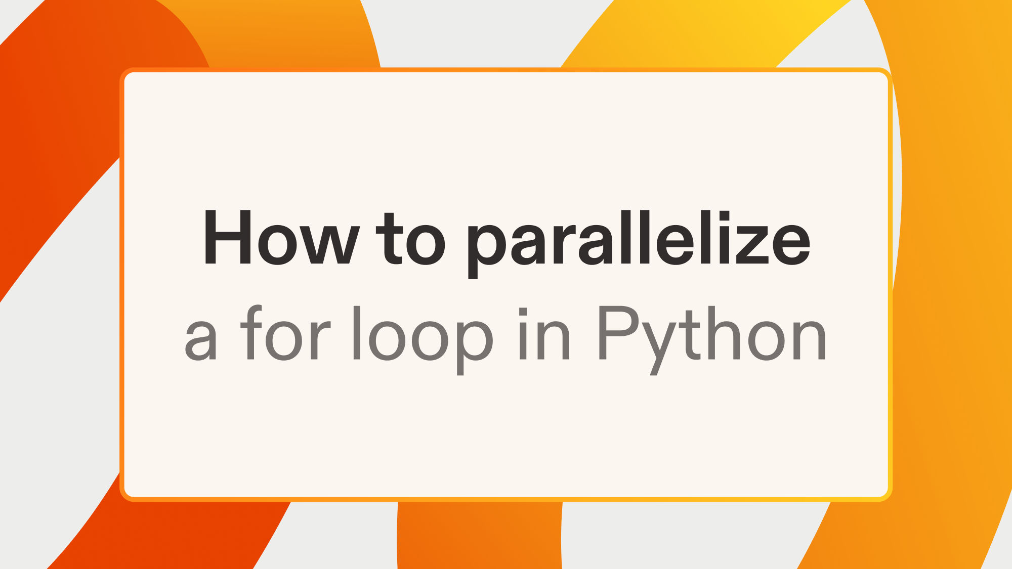 How to parallelize a for loop in Python