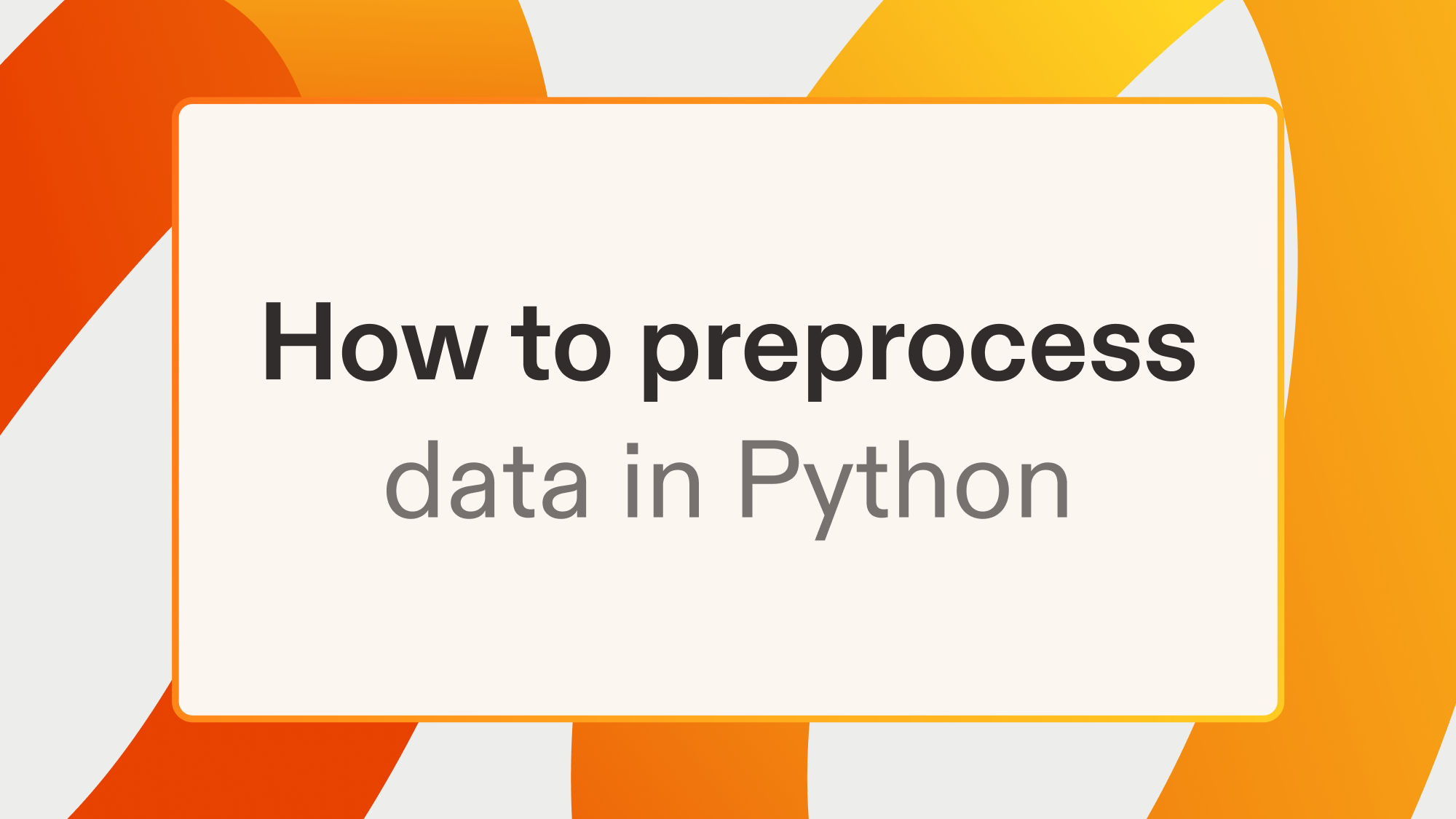 How to preprocess data in Python