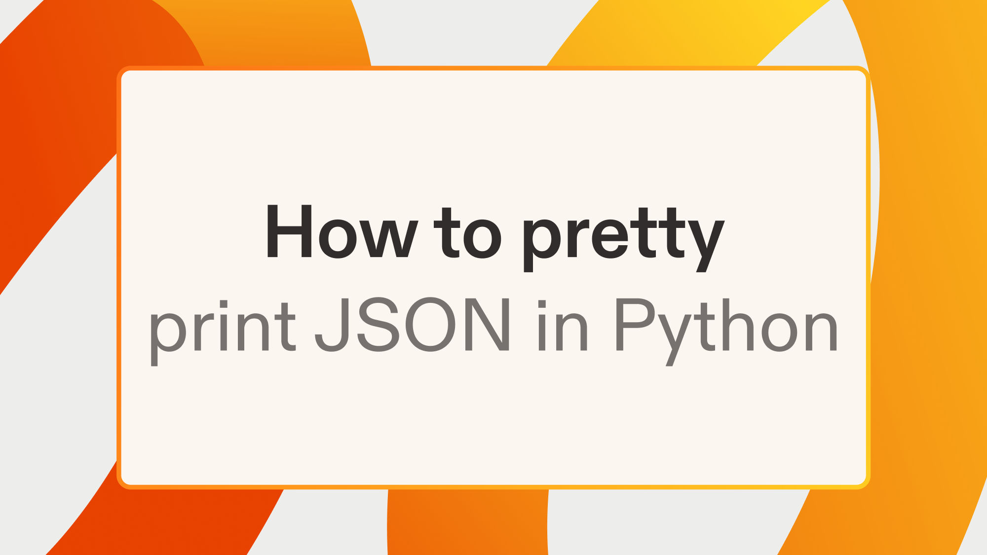 How to pretty print JSON in Python