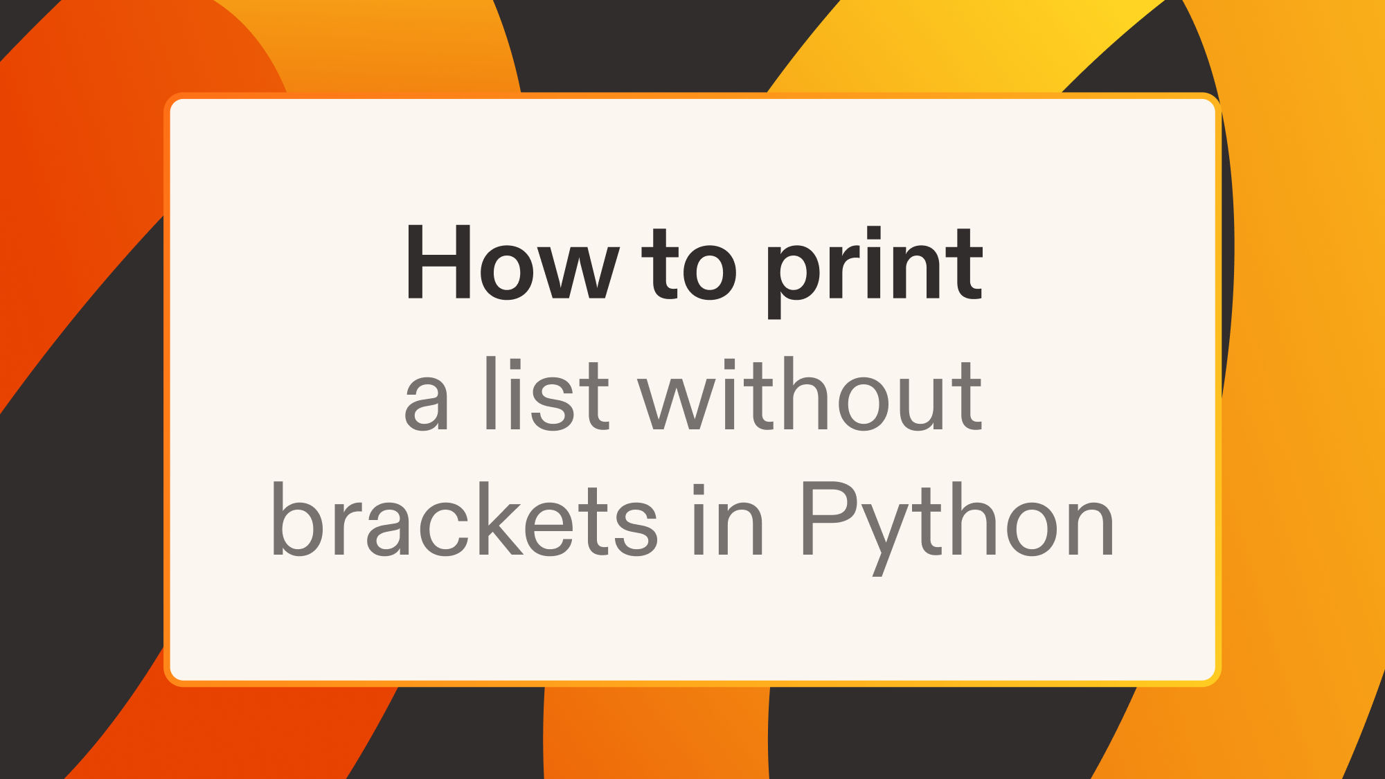 How to print a list without brackets in Python