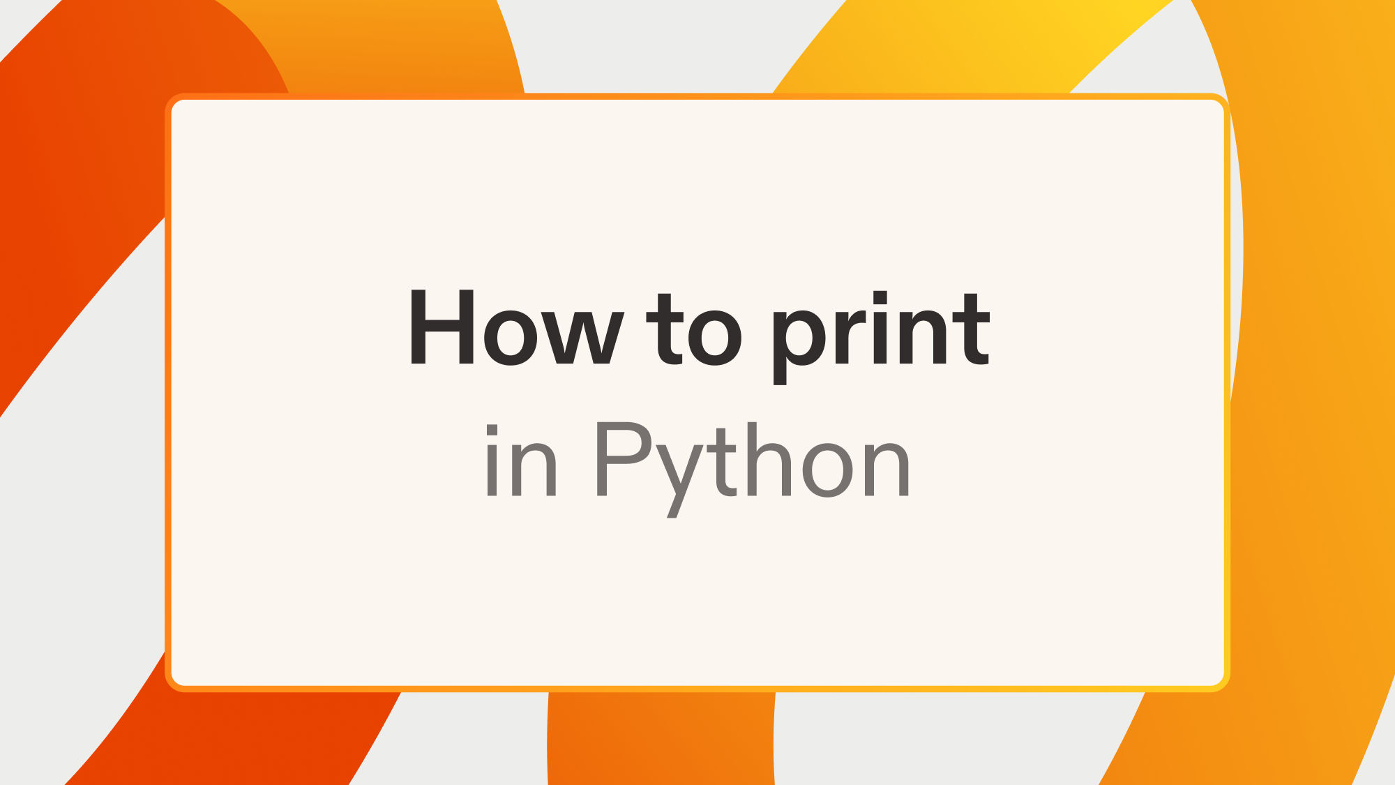 How to print in Python