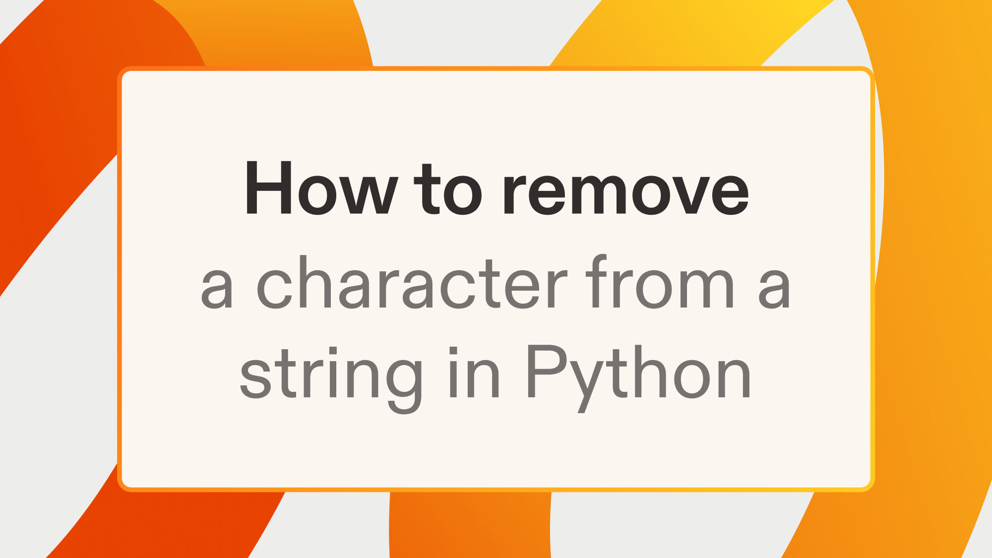 How to remove a character from a string in Python
