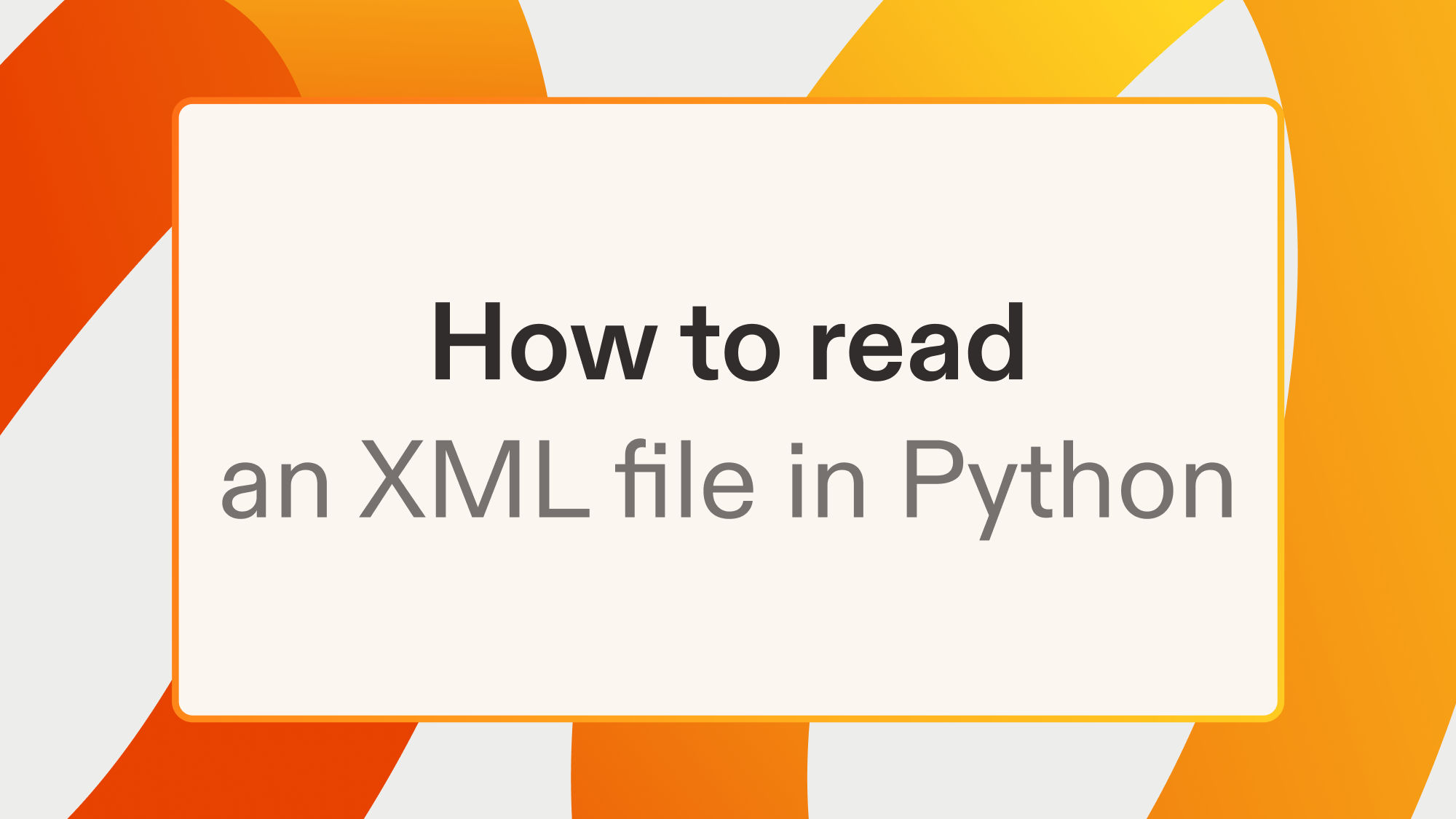 How to read an XML file in Python