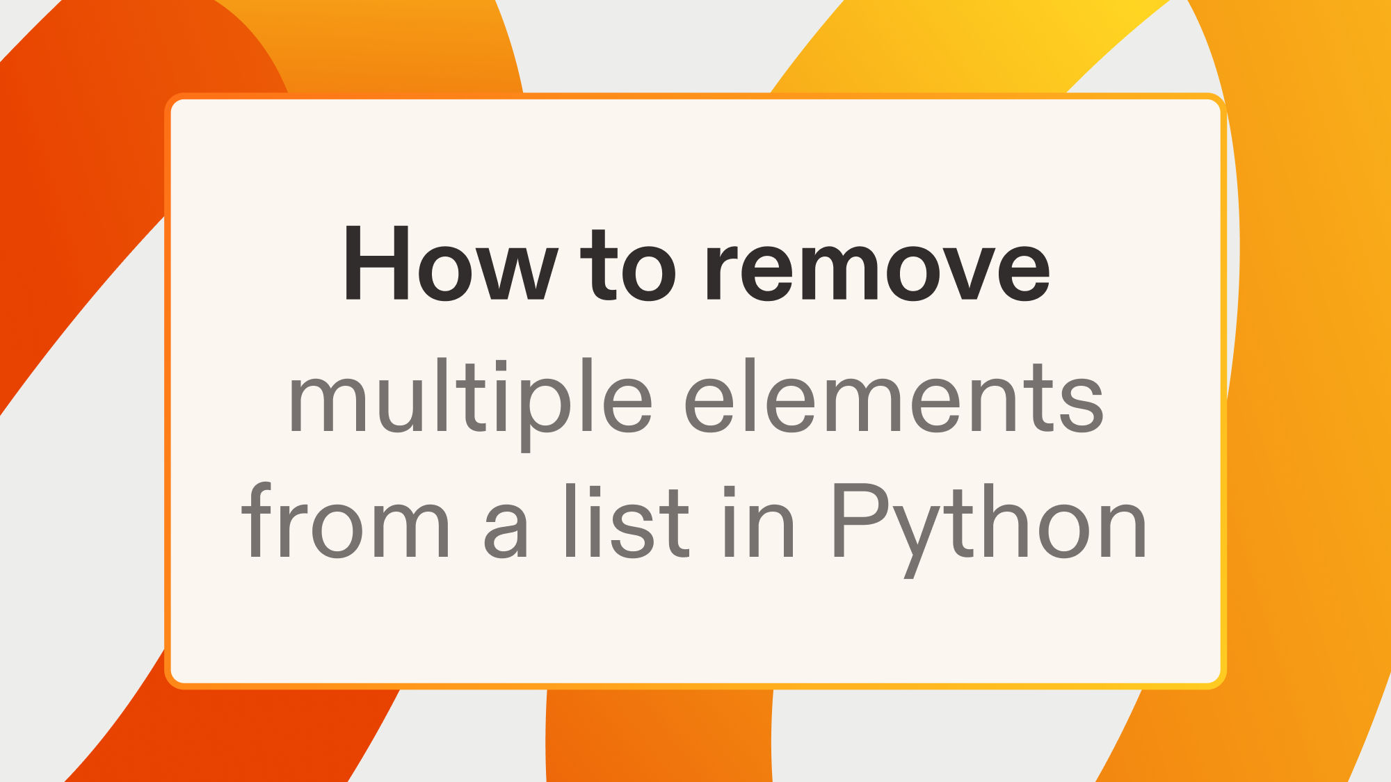 How to remove multiple elements from a list in Python