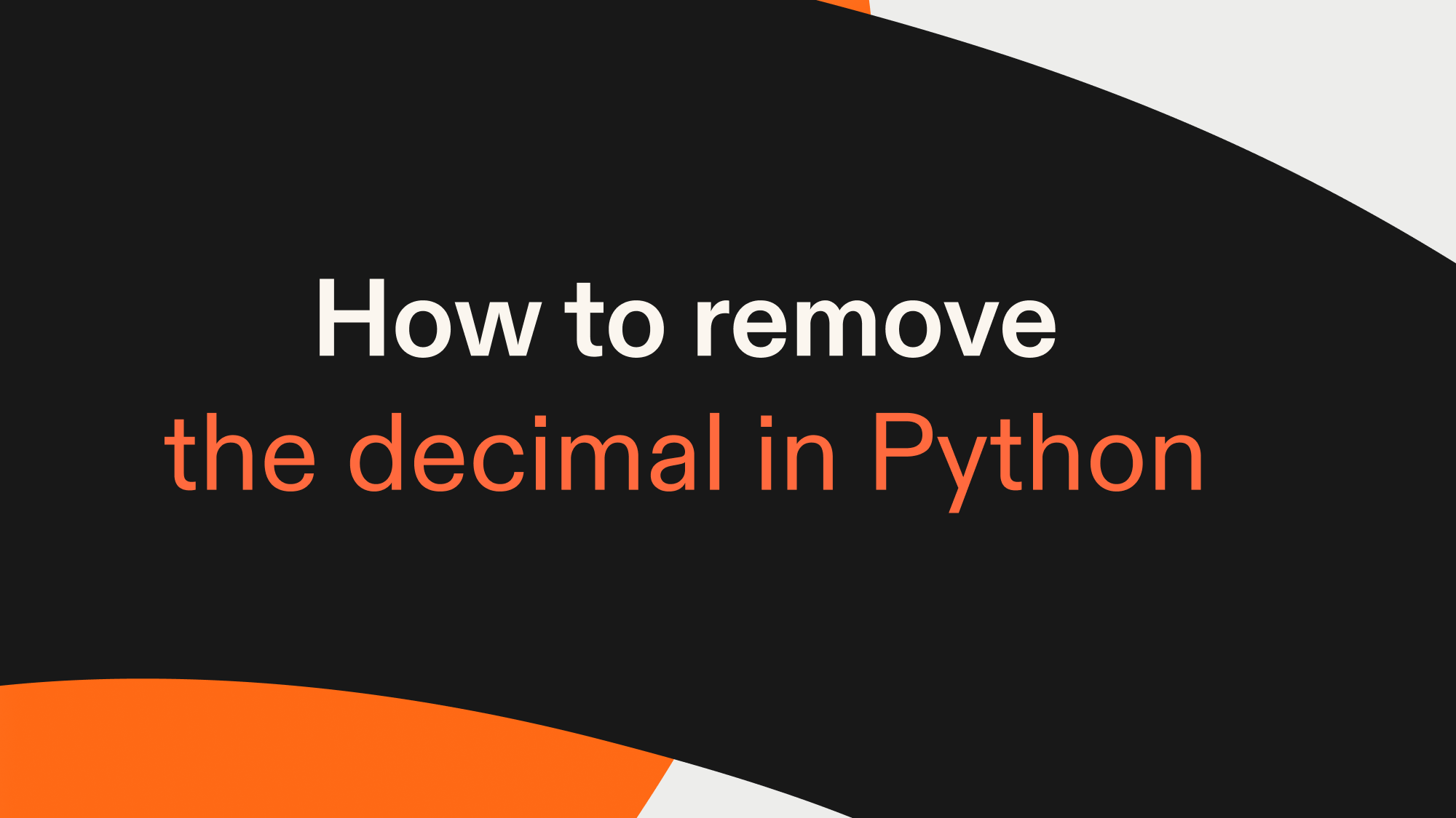 How to remove the decimal in Python
