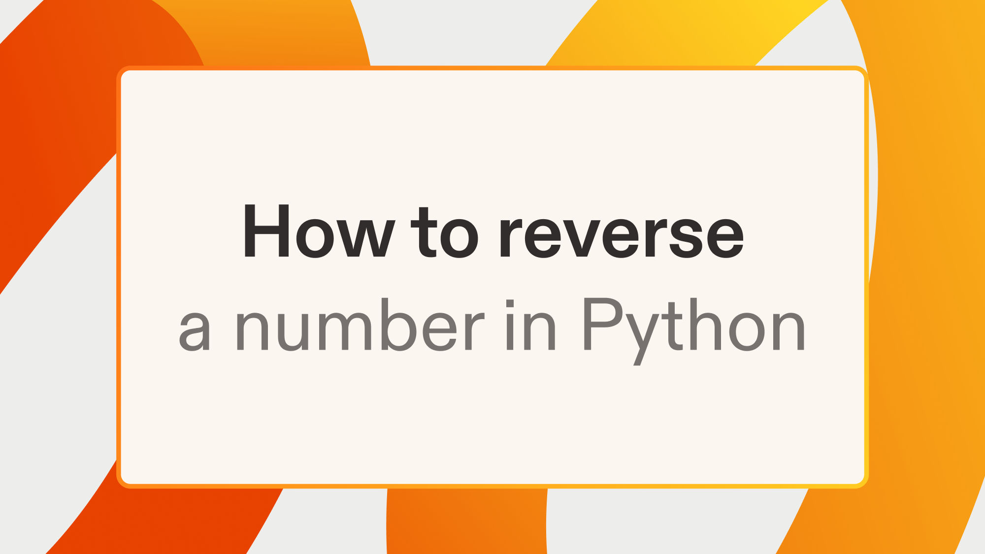 How to reverse a number in Python