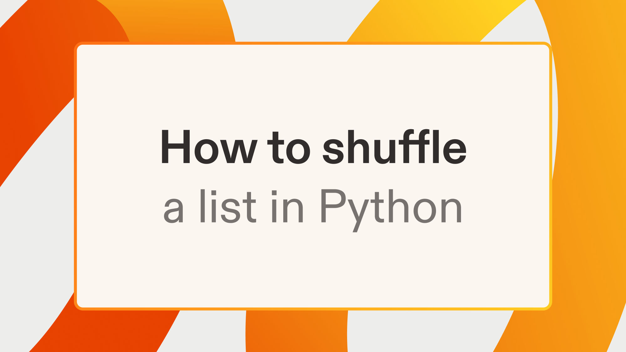 How to shuffle a list in Python