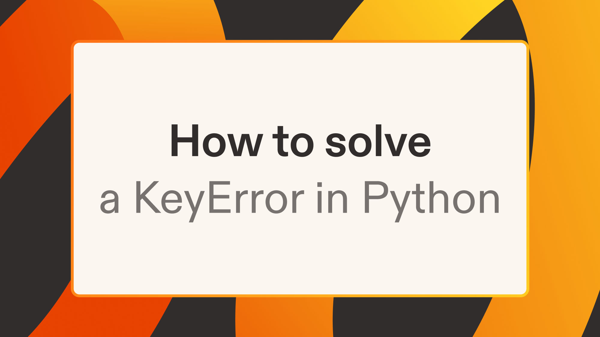 How to solve a KeyError in Python