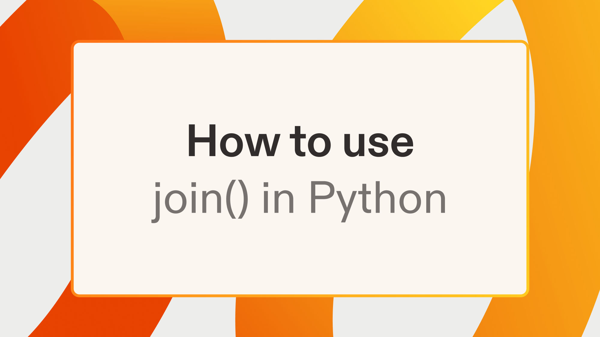 How to use join() in Python