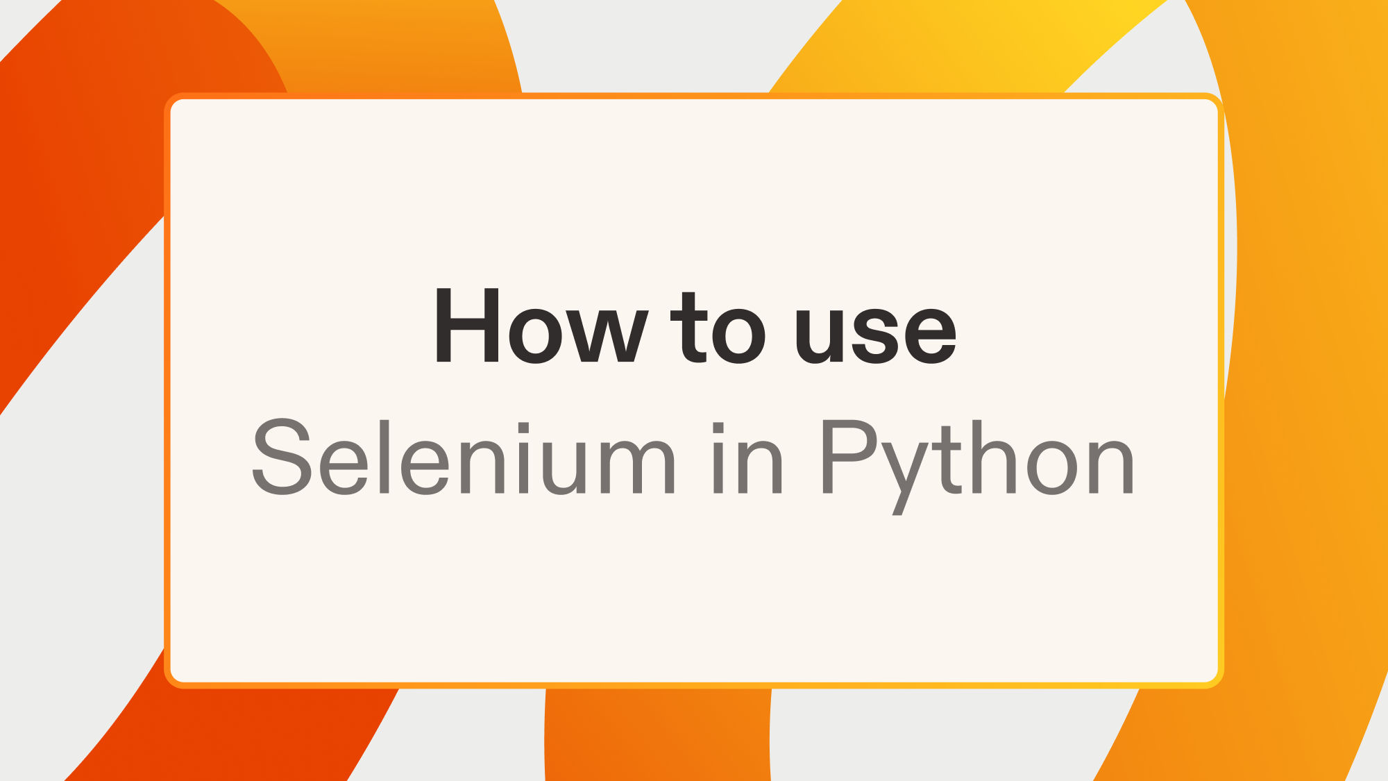 How to use Selenium in Python