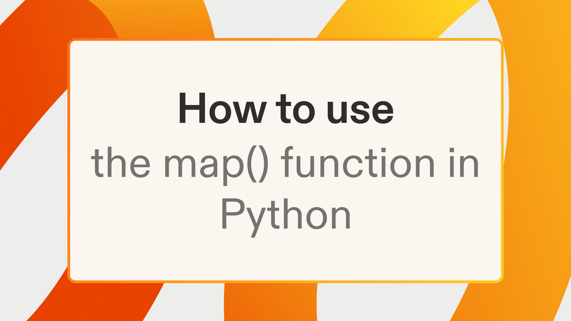 How to use the map() function in Python
