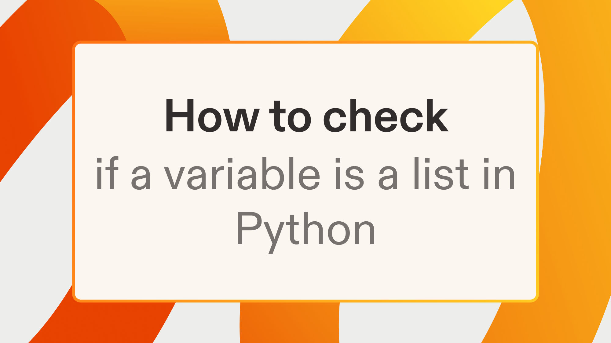How to check if a variable is a list in Python