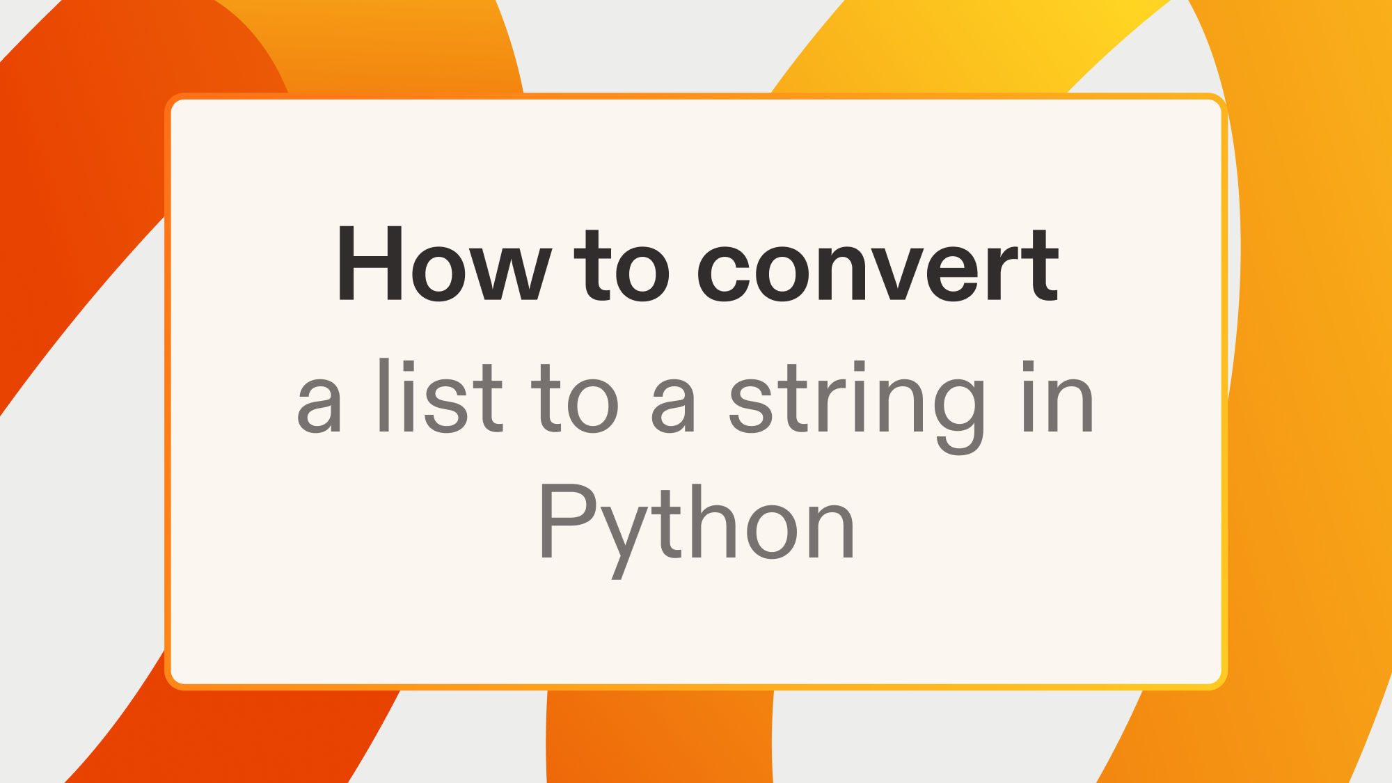 How to convert a list to a string in Python