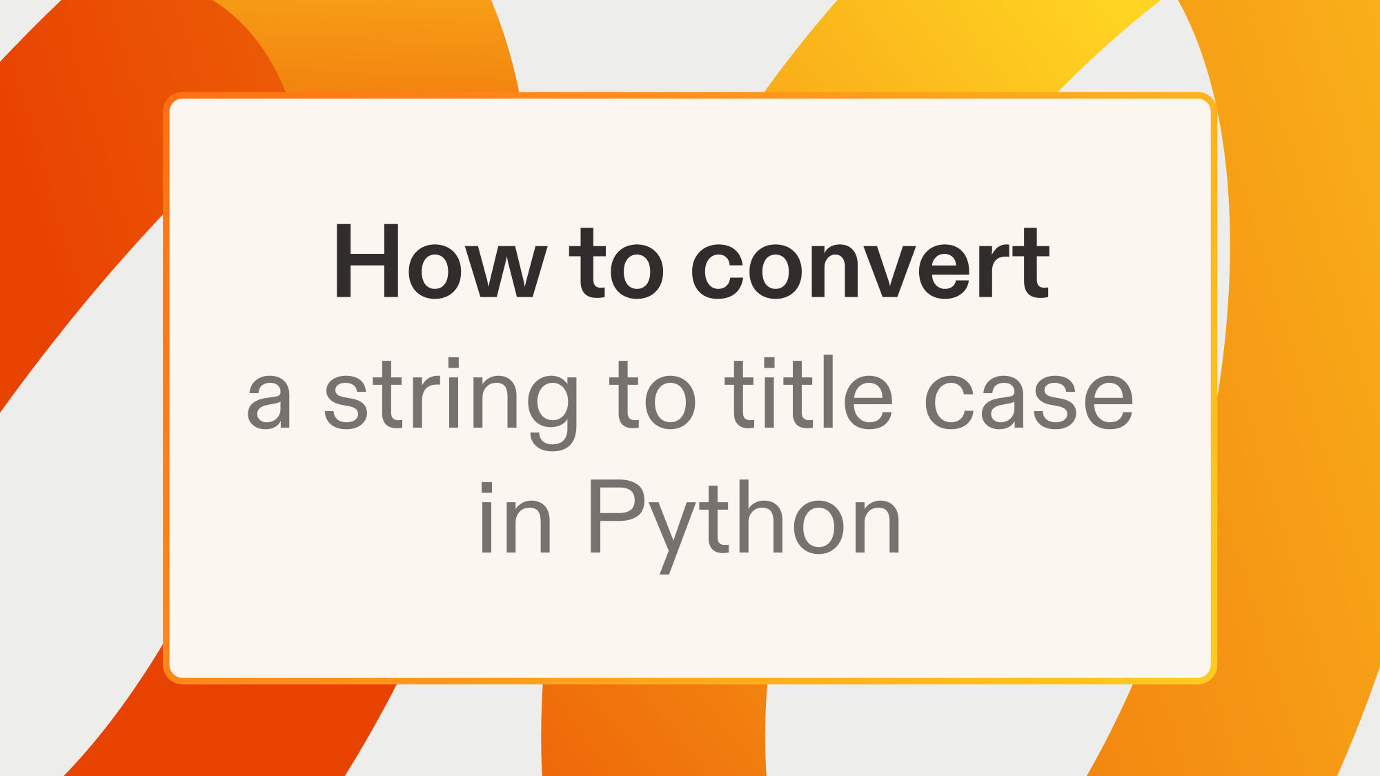 How to convert a string to title case in Python