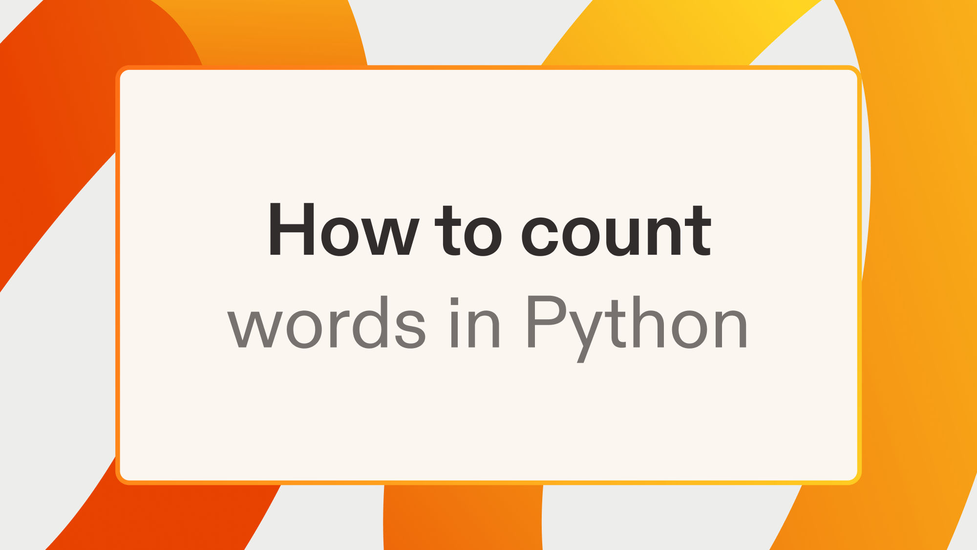 How to count words in Python