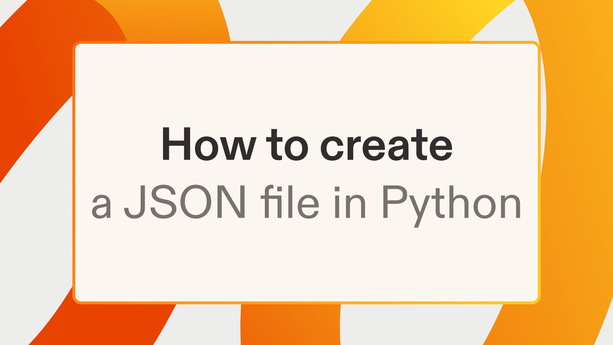 How to create a JSON file in Python