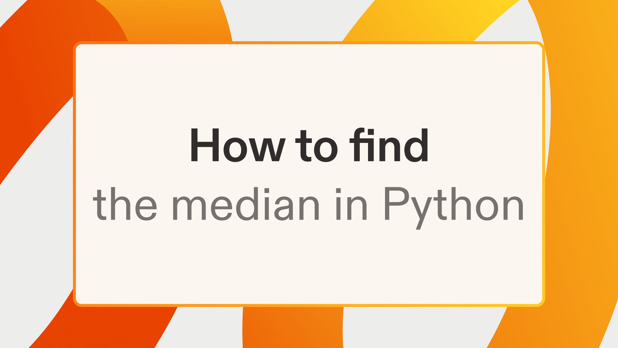 How to find the median in Python