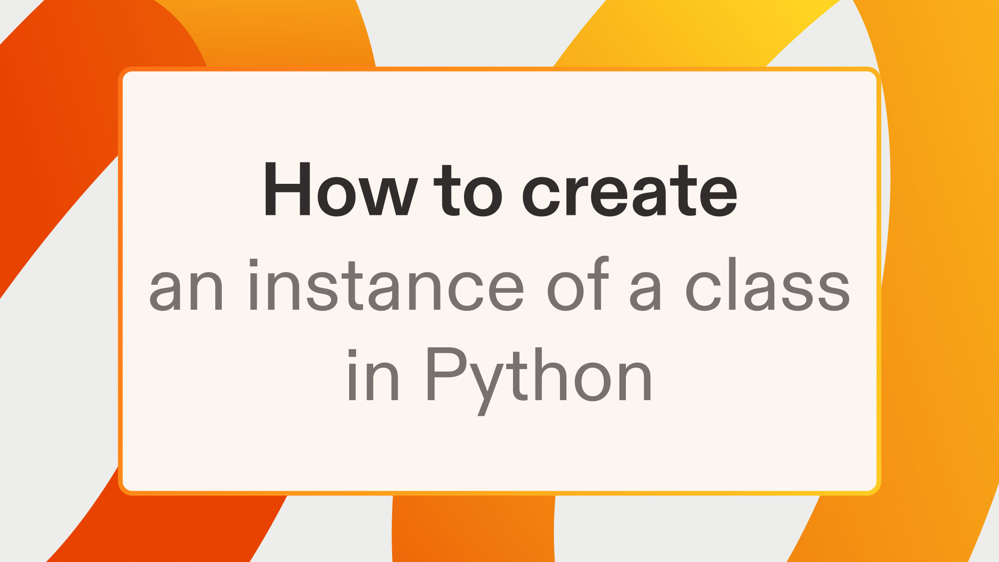 How to create an instance of a class in Python
