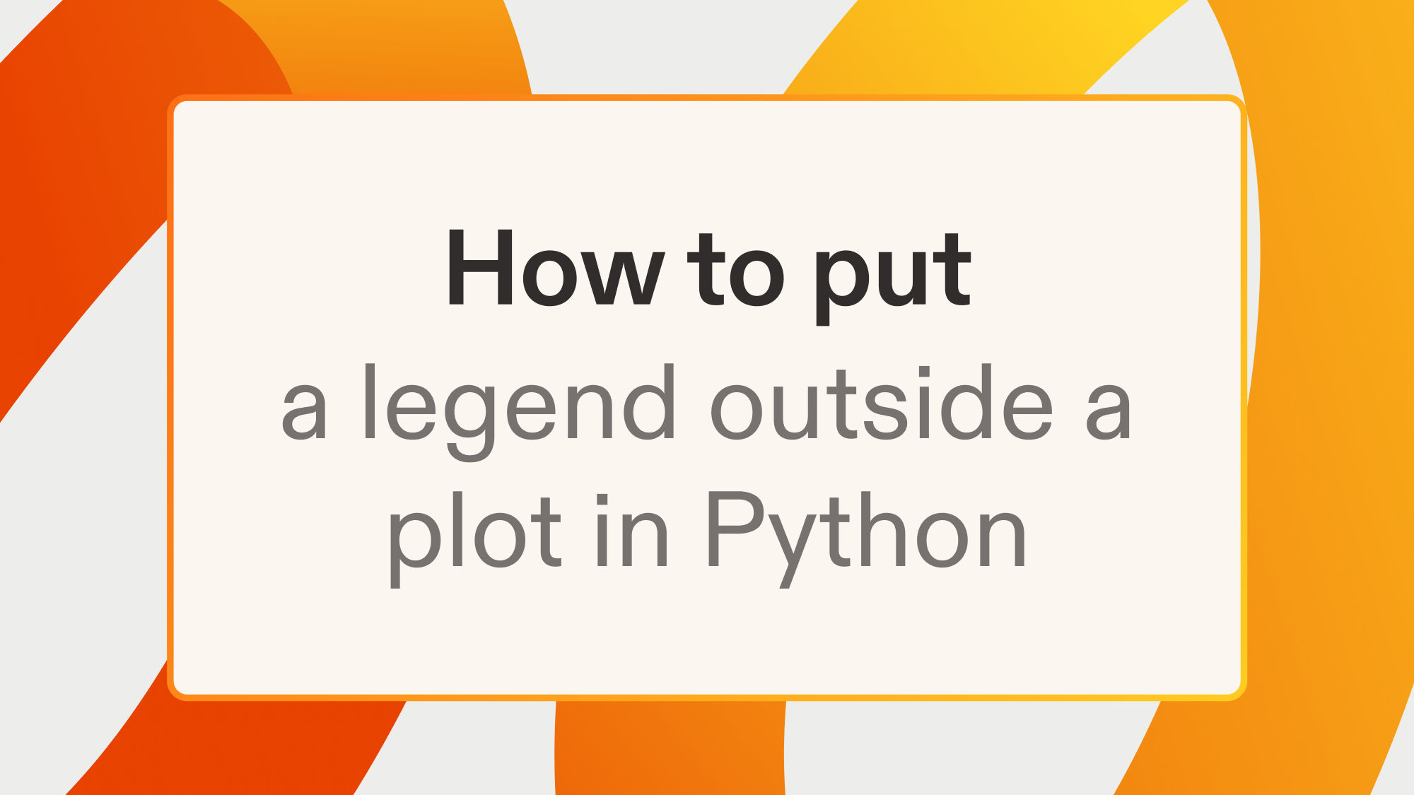 How to put a legend outside a plot in Python