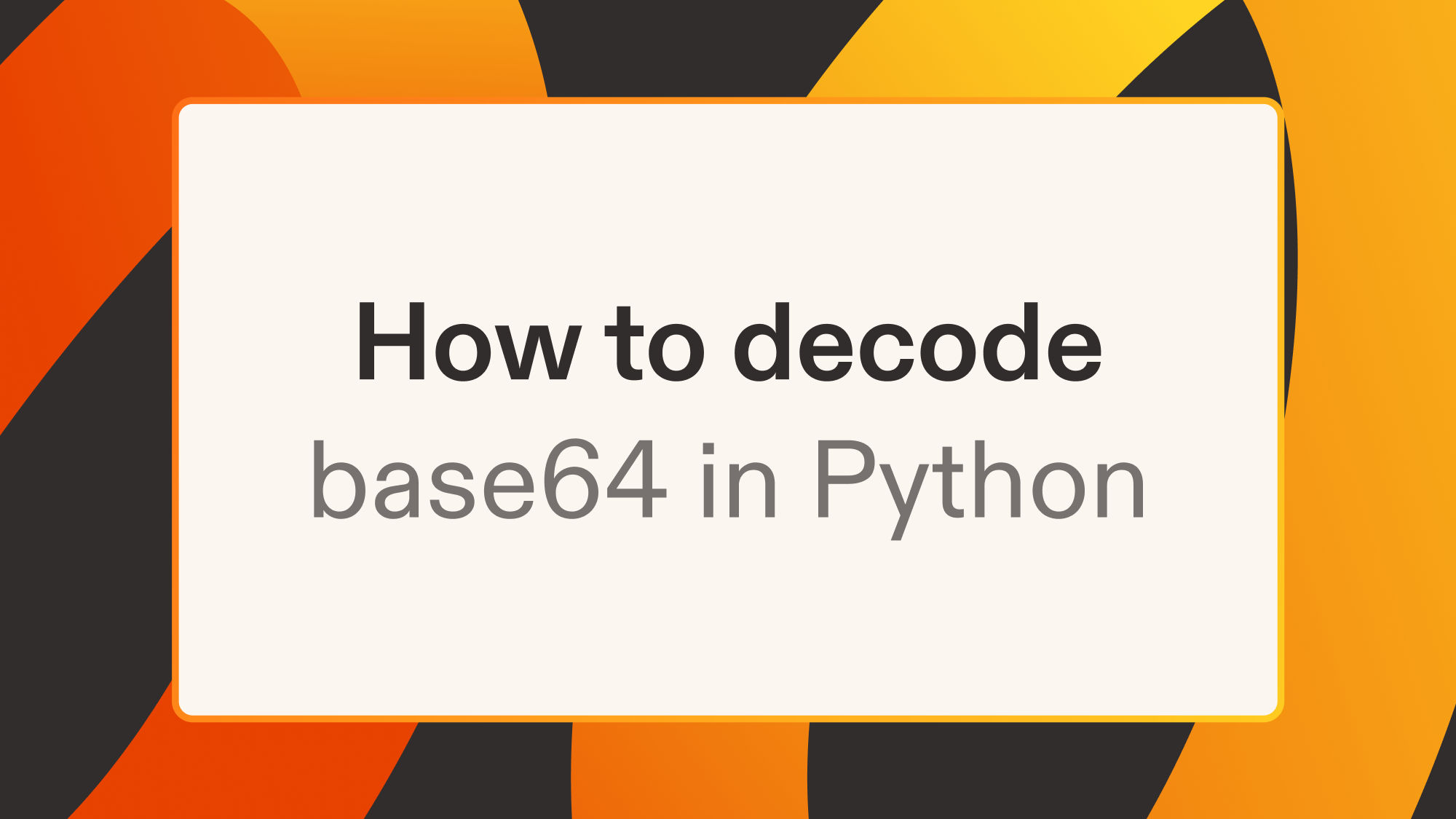 How to decode base64 in Python