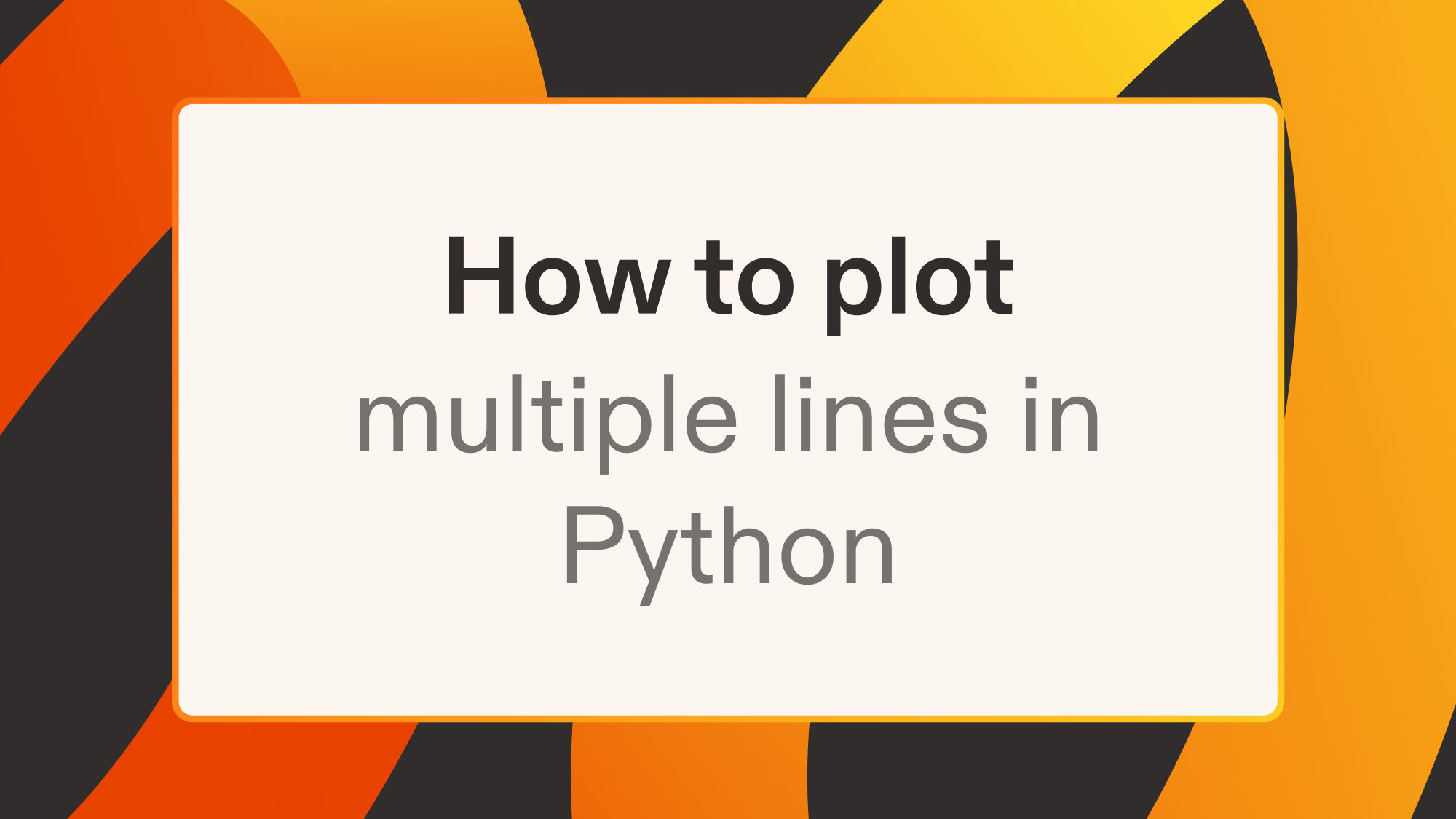 How to plot multiple lines in Python