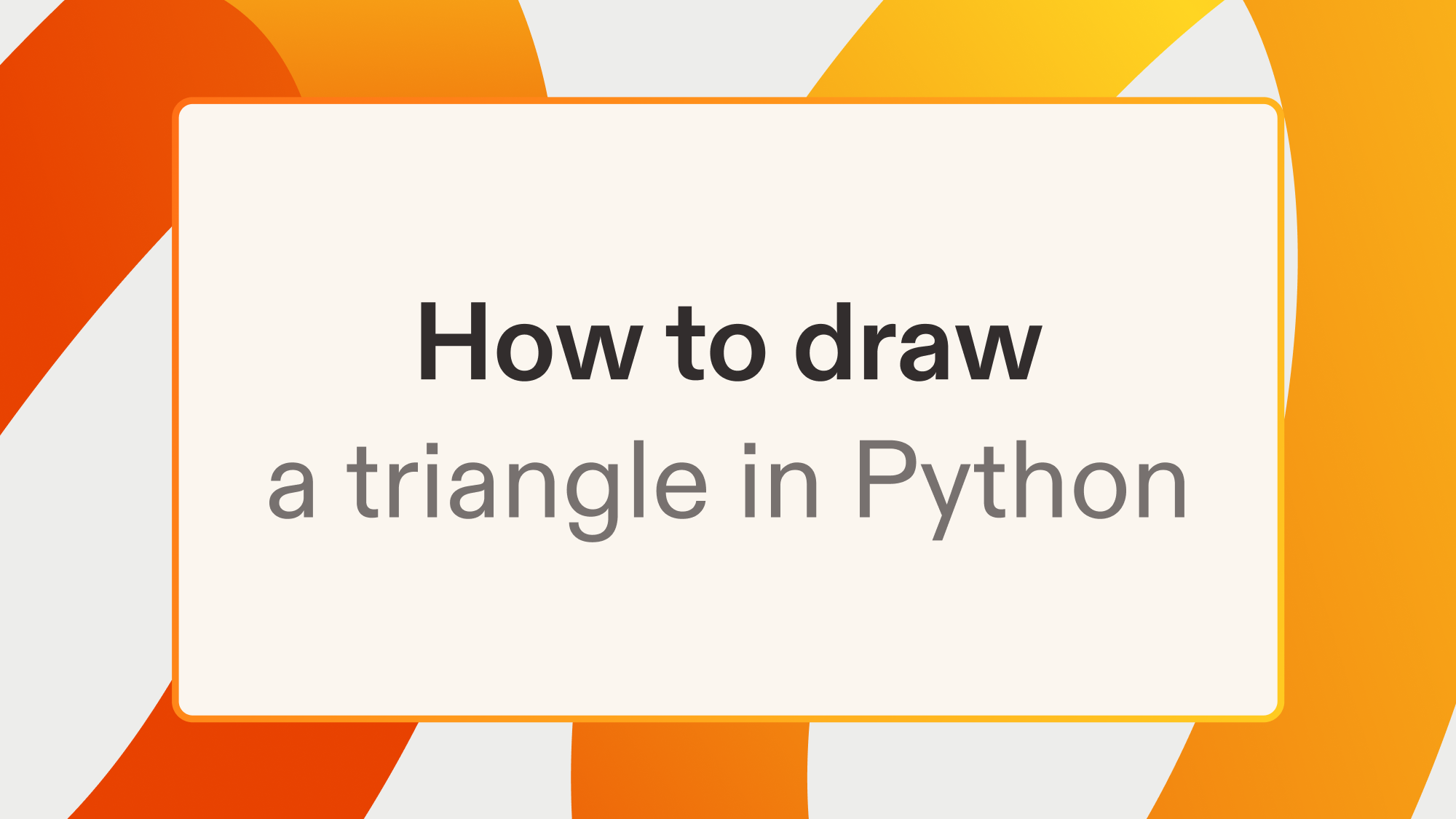 How to draw a triangle in Python