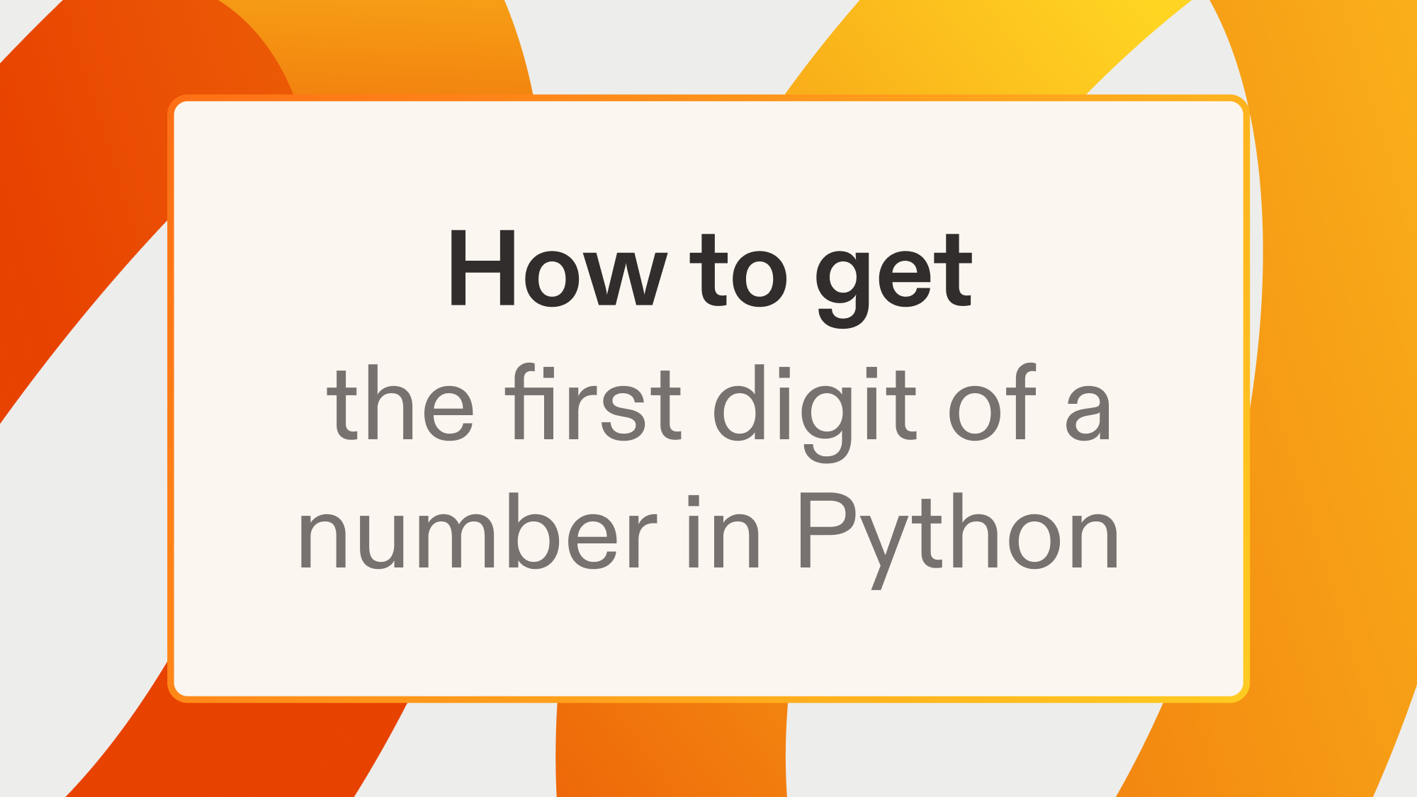 How to get the first digit of a number in Python