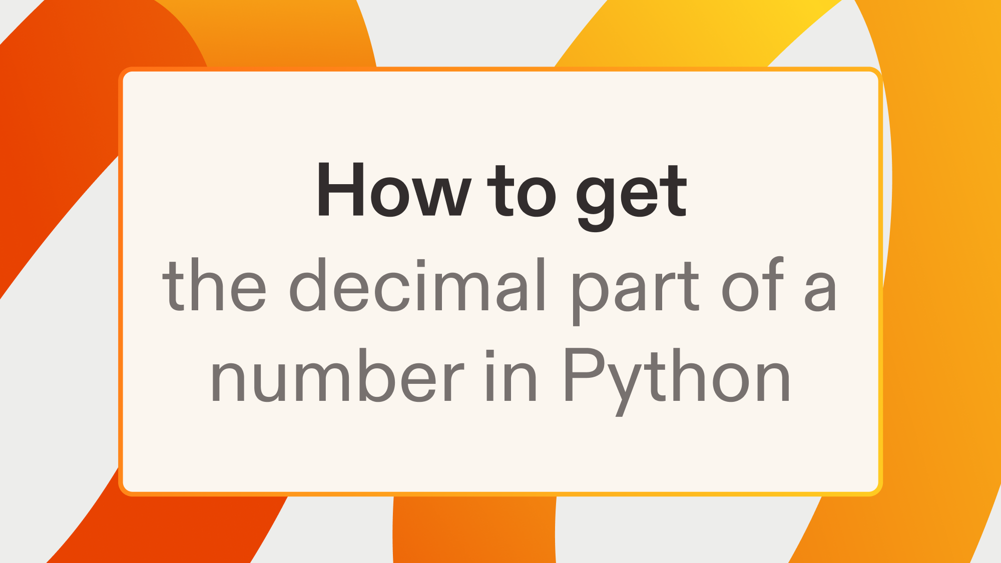 How to get the decimal part of a number in Python