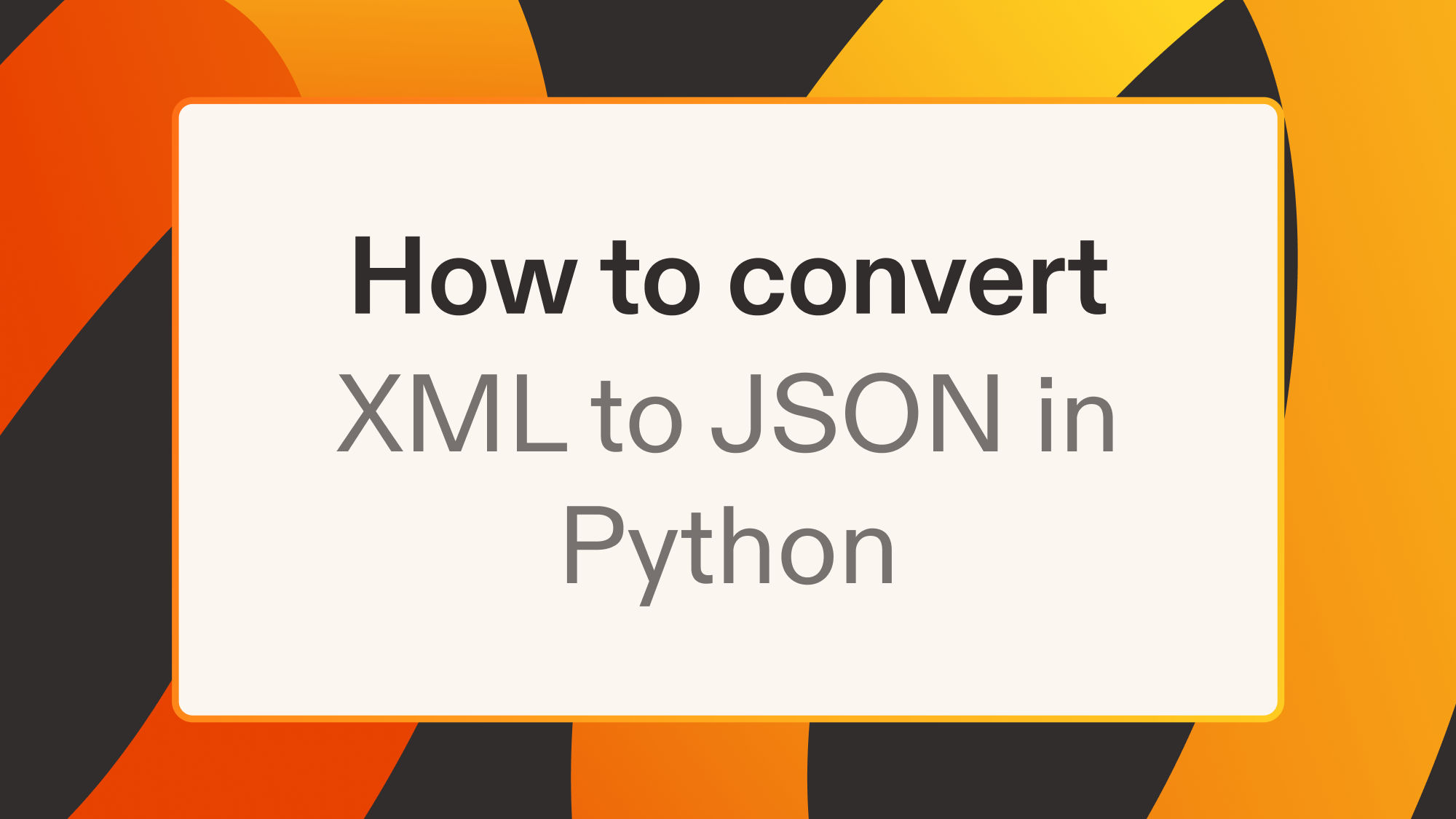 How to convert XML to JSON in Python