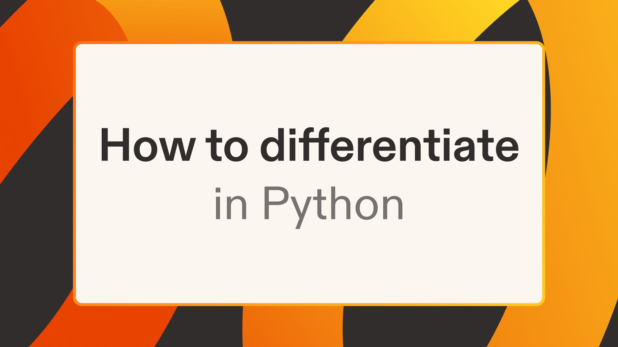 How to differentiate in Python