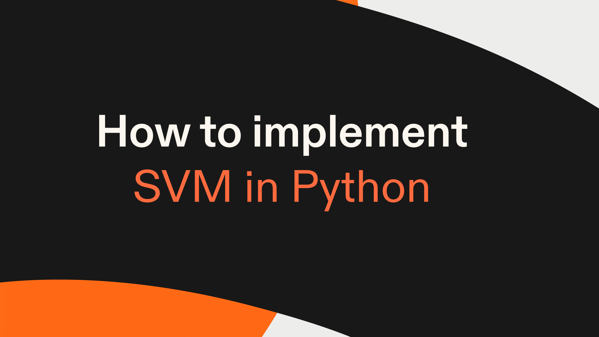 How to implement SVM in Python