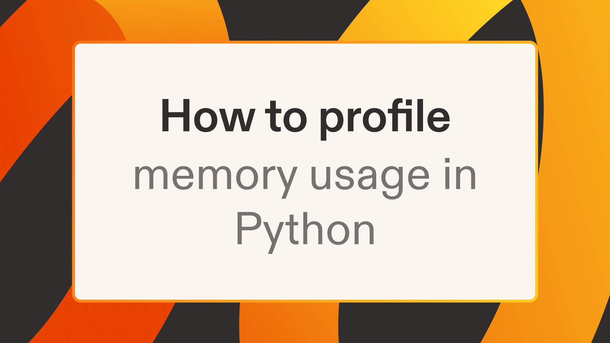 How to profile memory usage in Python