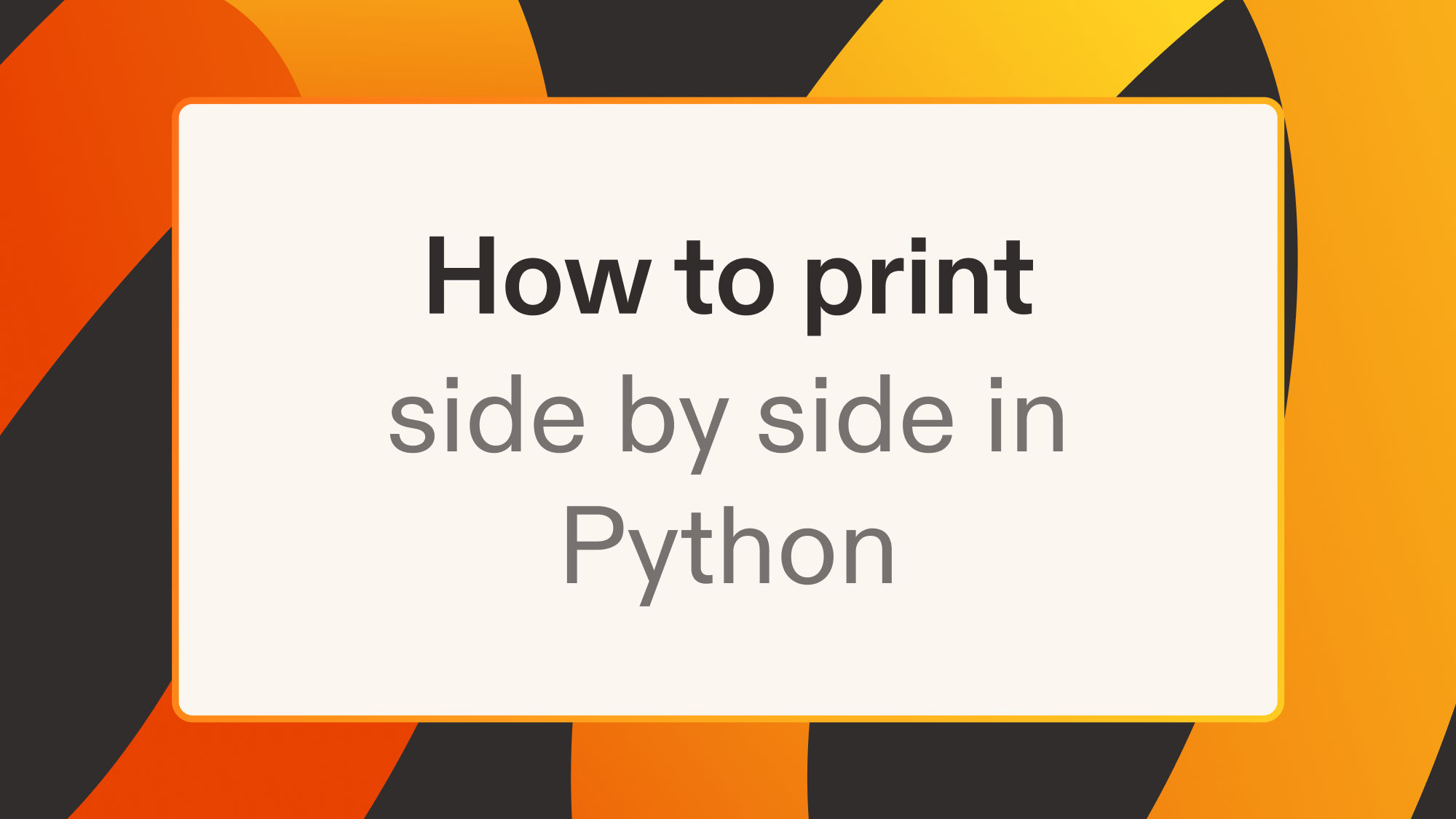 How to print side by side in Python