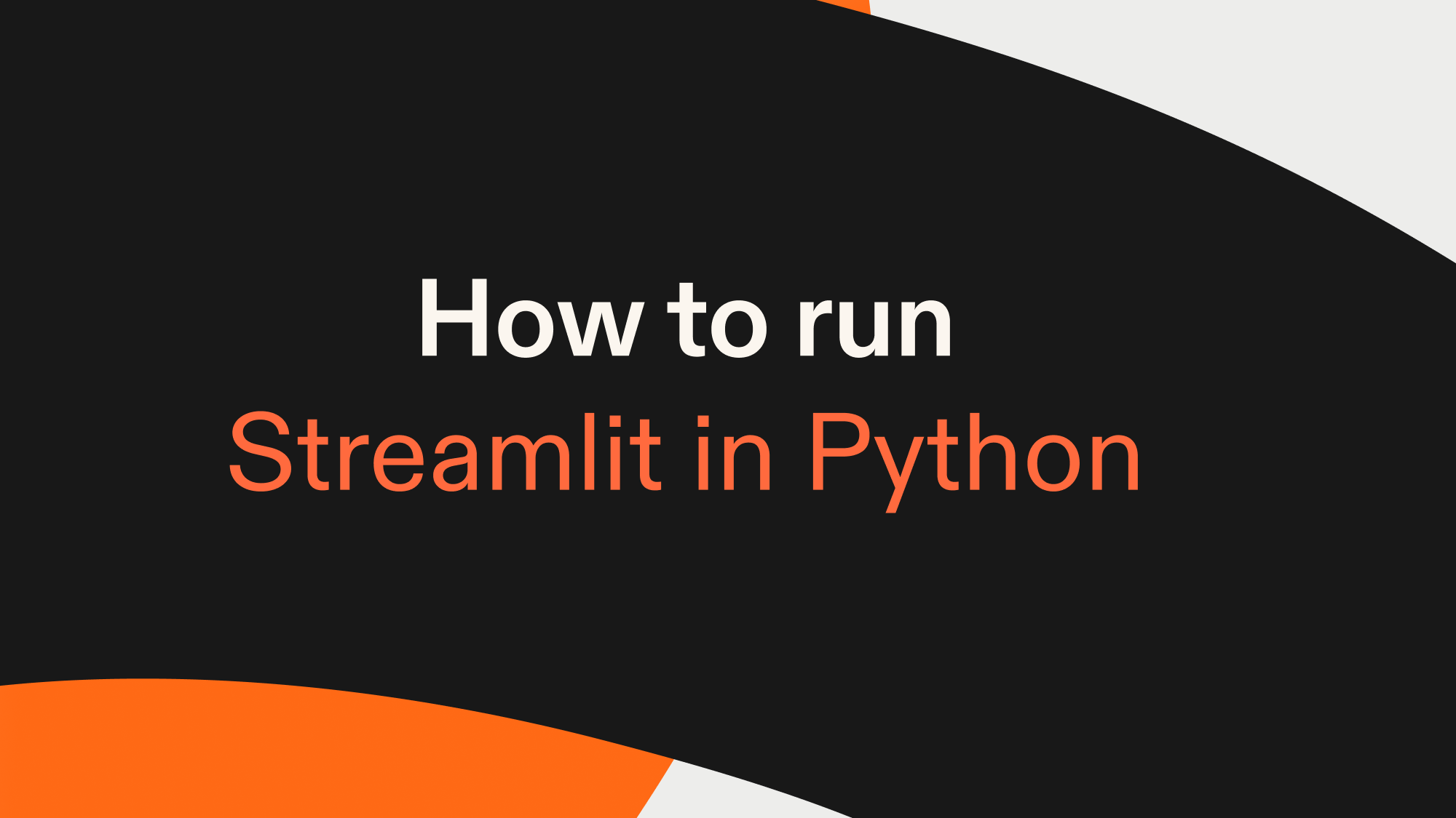 How to run Streamlit in Python