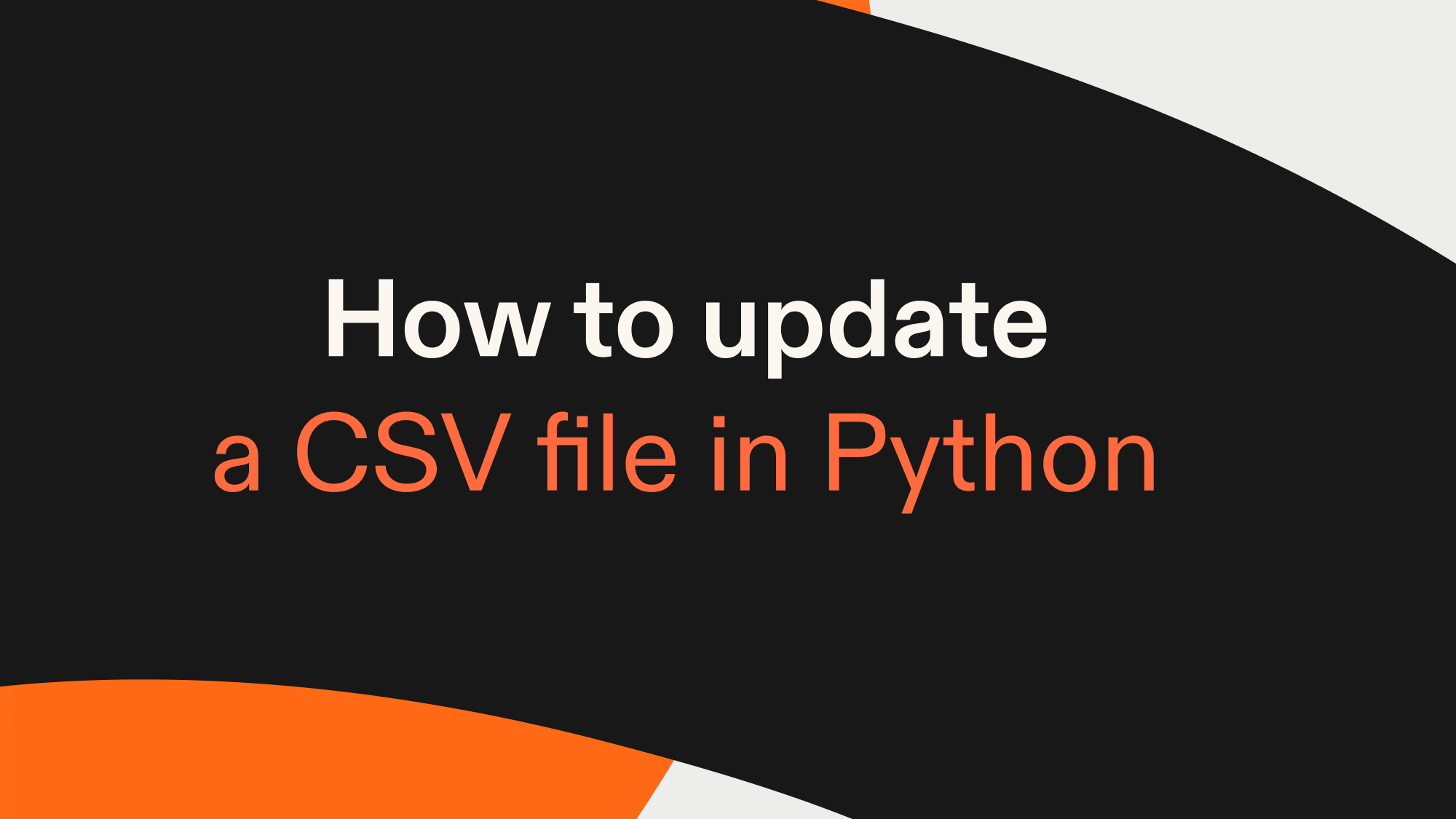 How to update a CSV file in Python