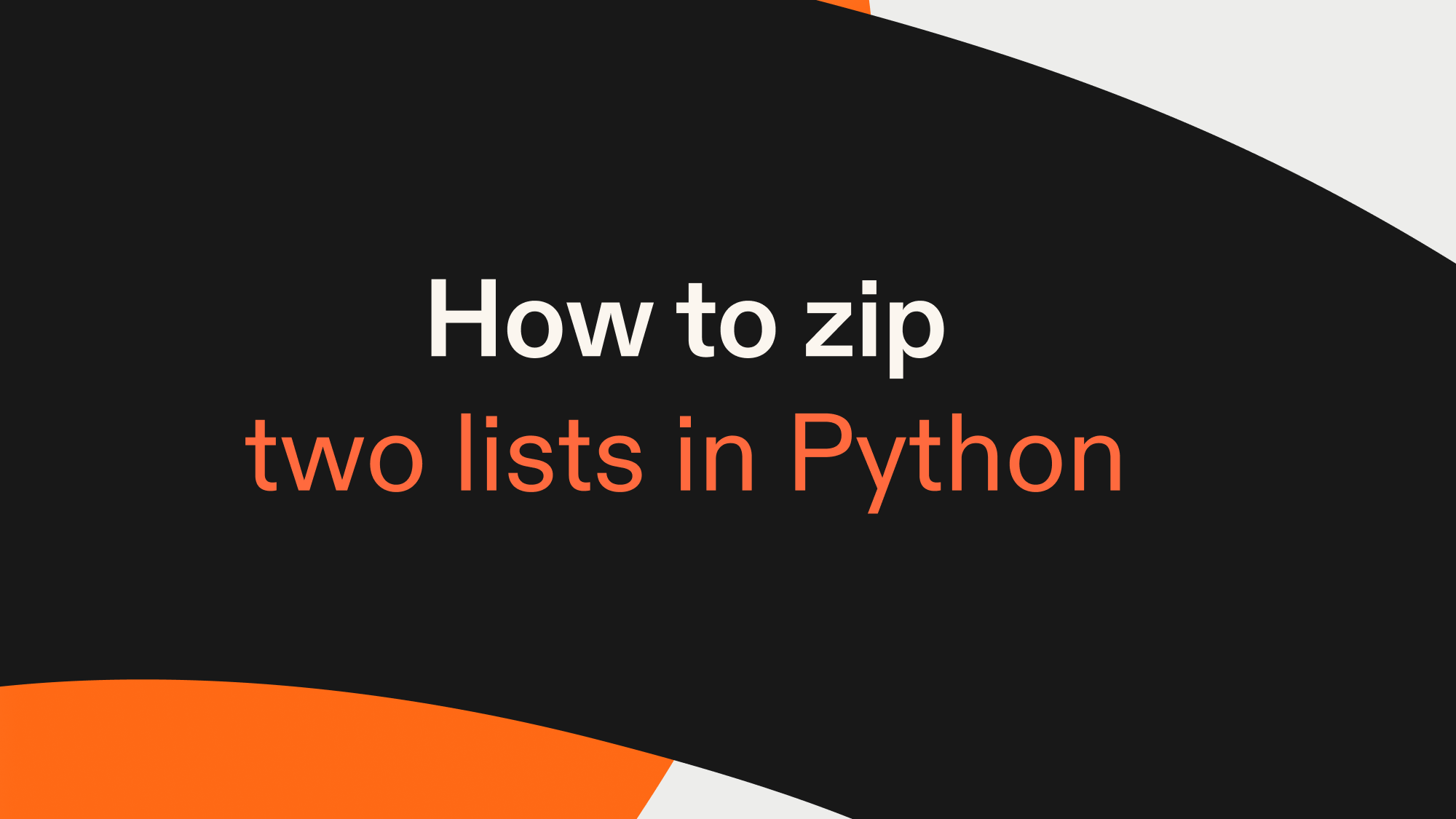 How to zip two lists in Python