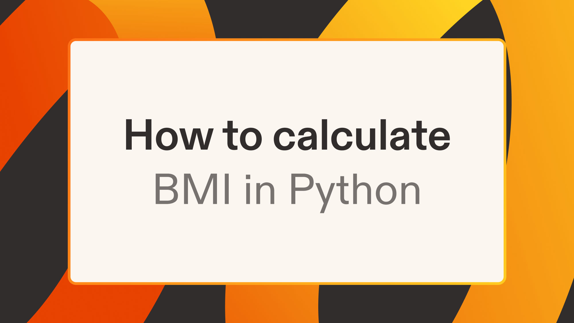 How to calculate BMI in Python