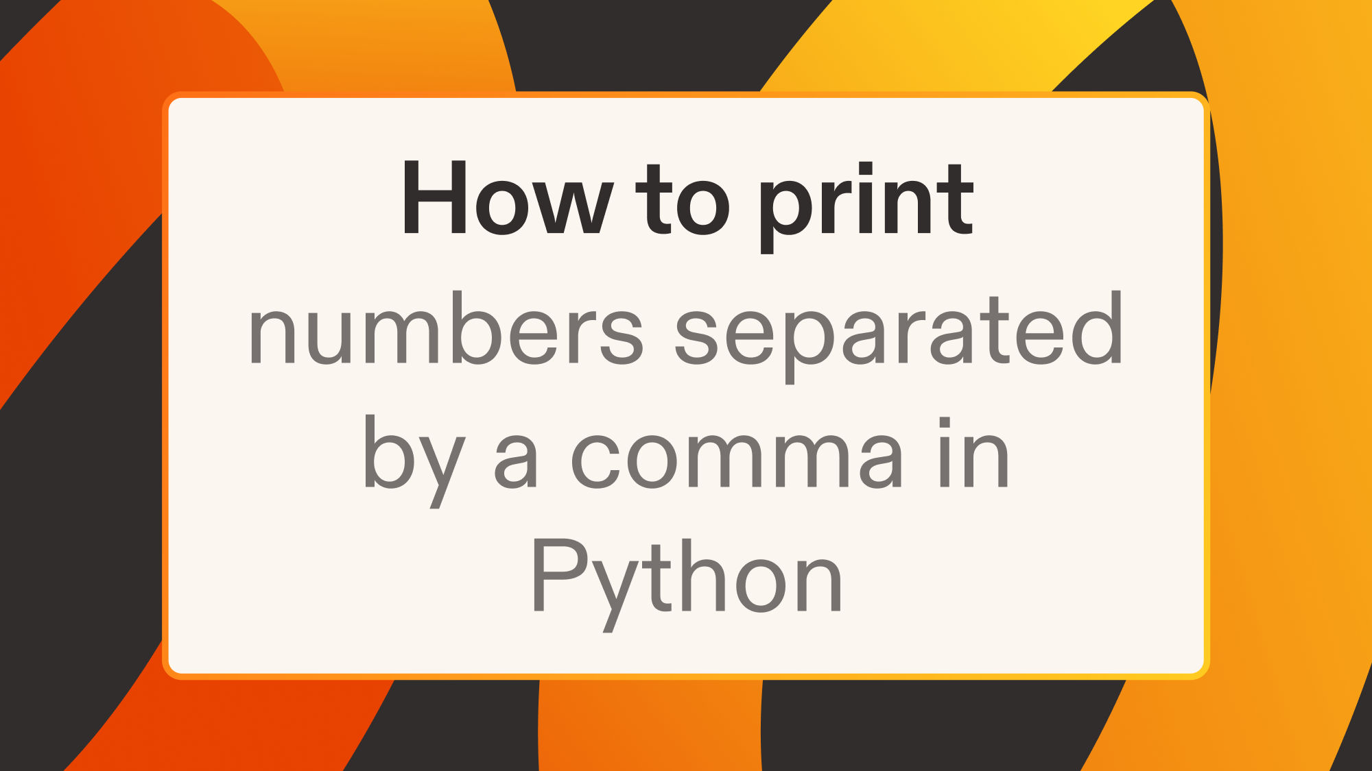 How to print numbers separated by a comma in Python