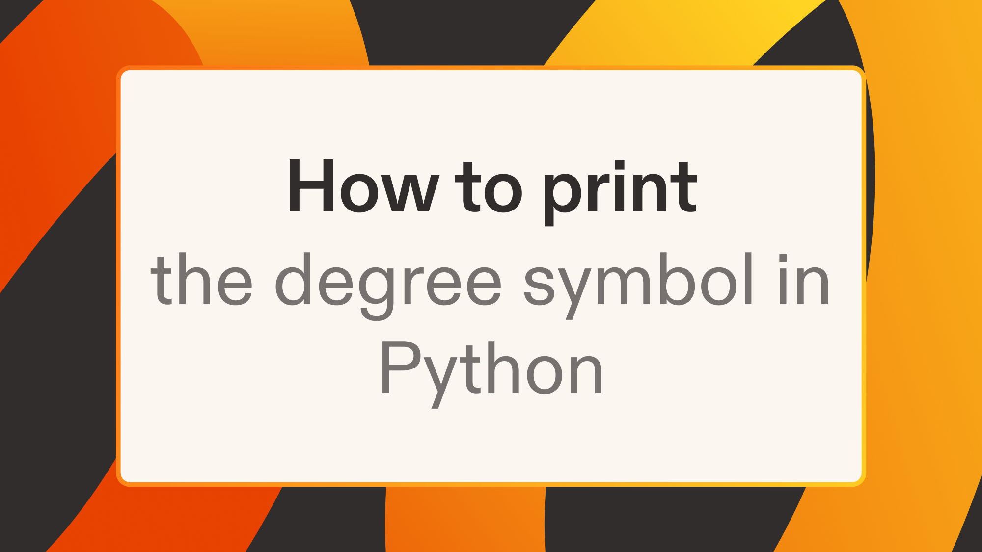 How to print the degree symbol in Python