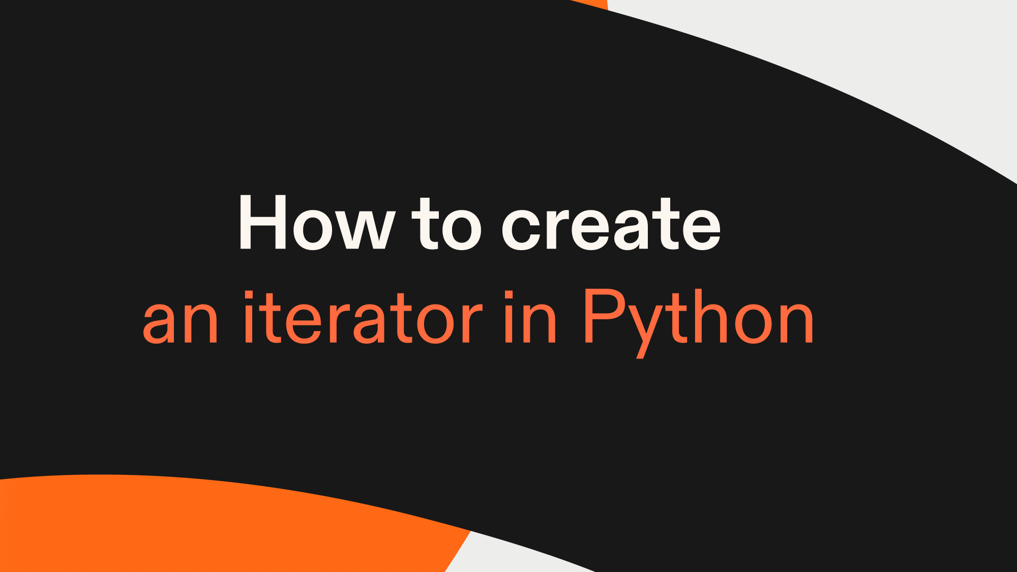 How to create an iterator in Python