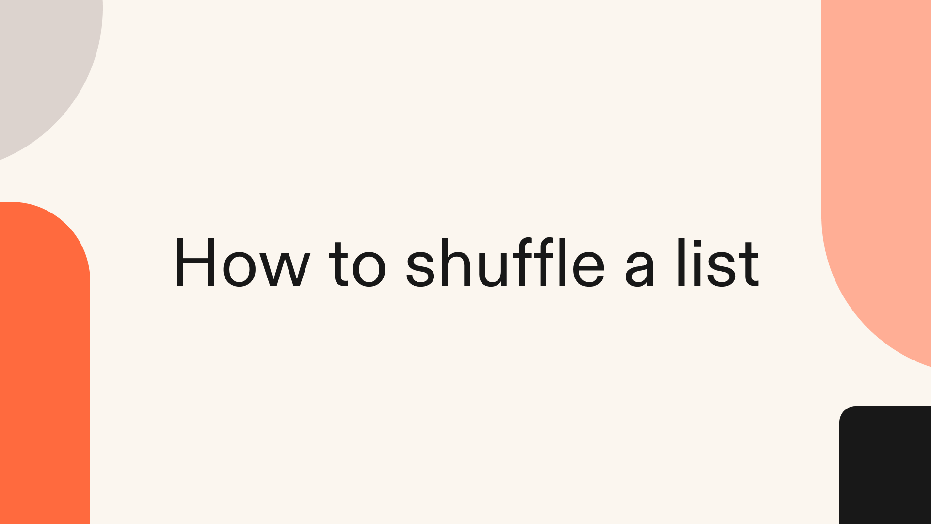 How to shuffle a list in Python