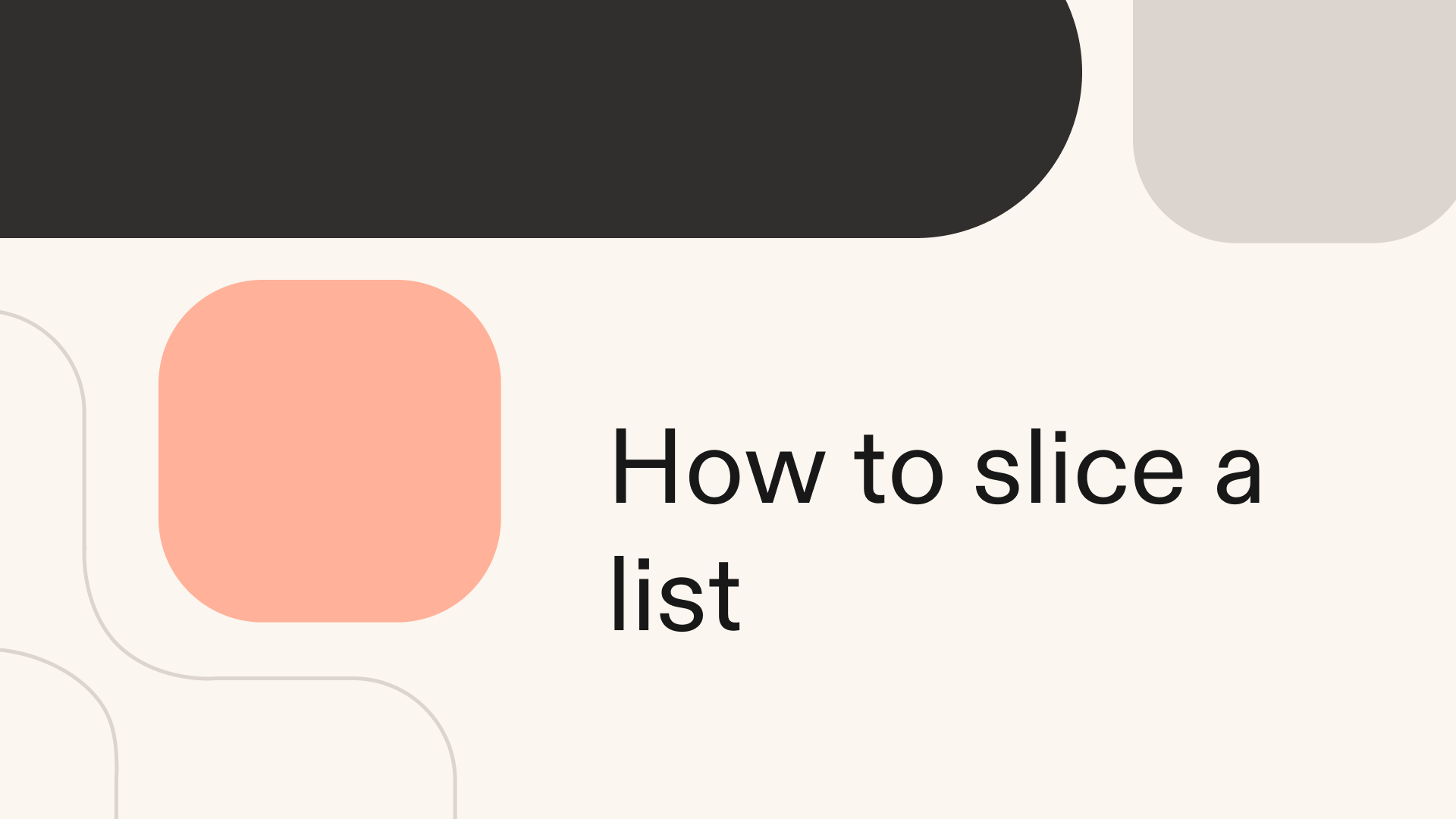 How to slice a list in Python