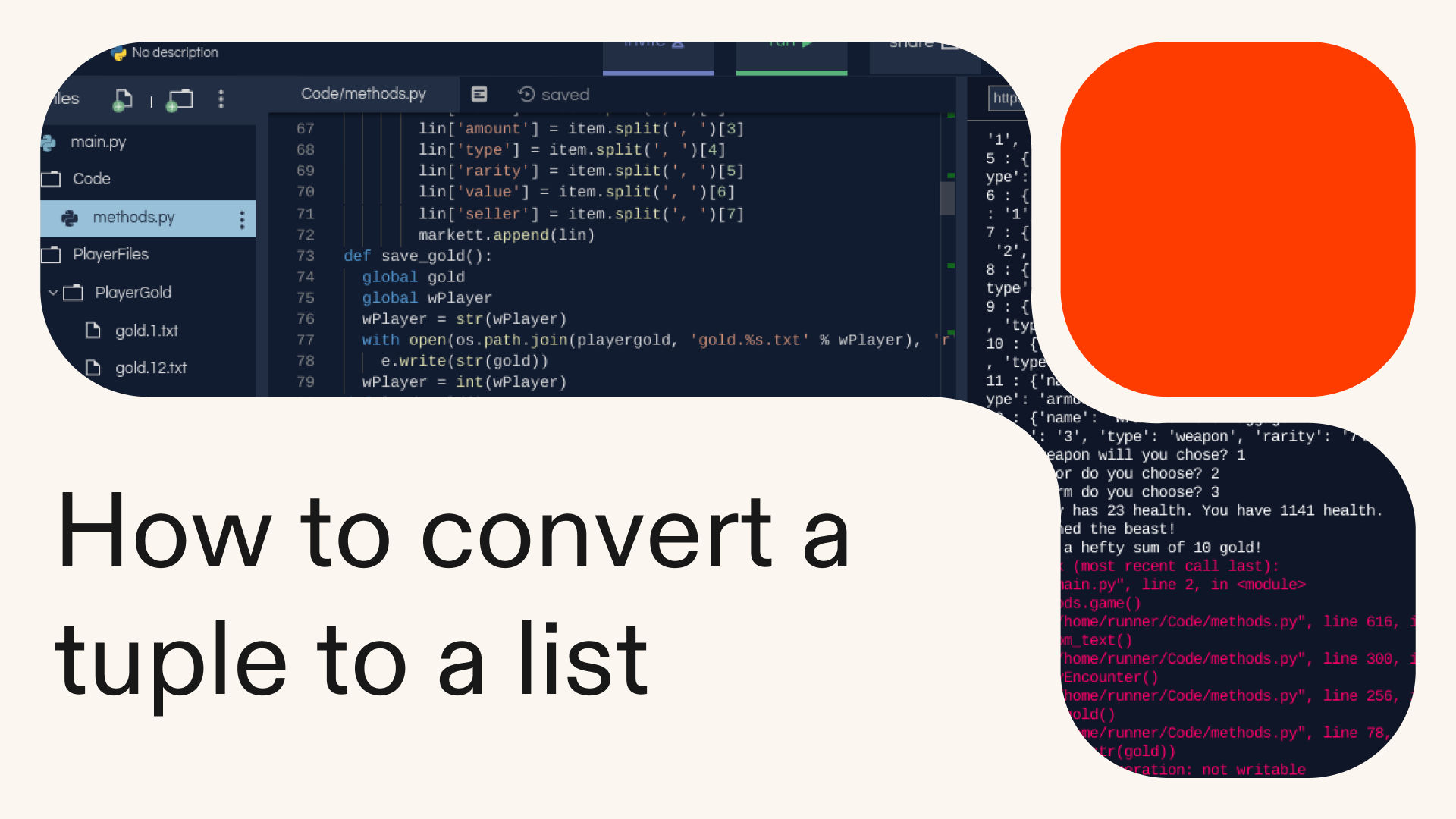 How to convert a tuple to a list in Python