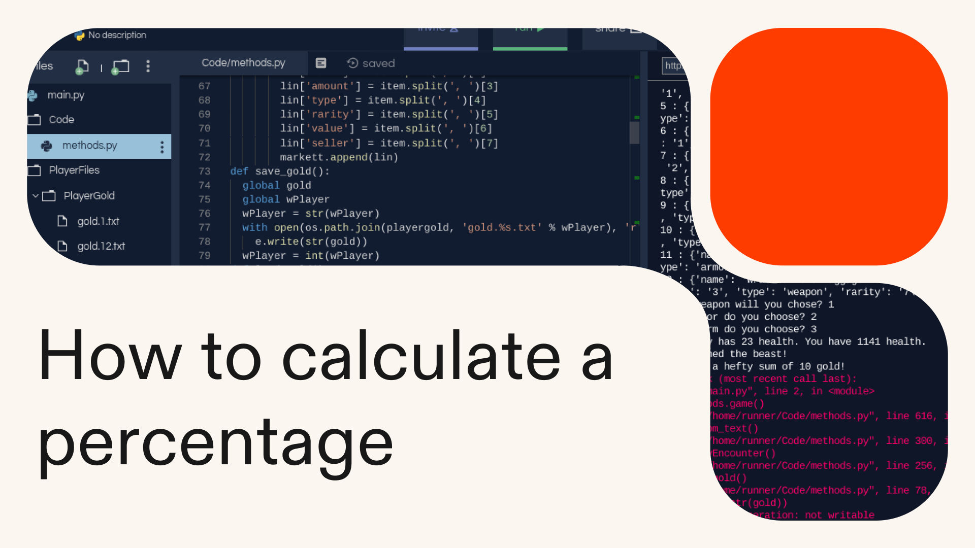 How to calculate a percentage in Python