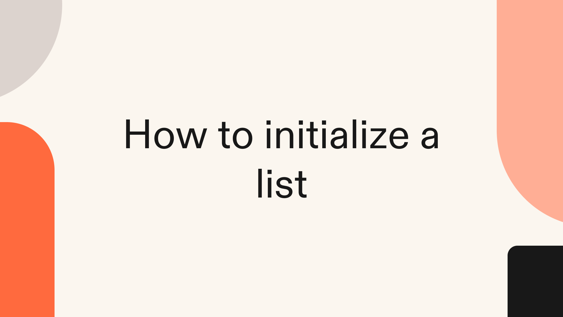 How to initialize a list in Python