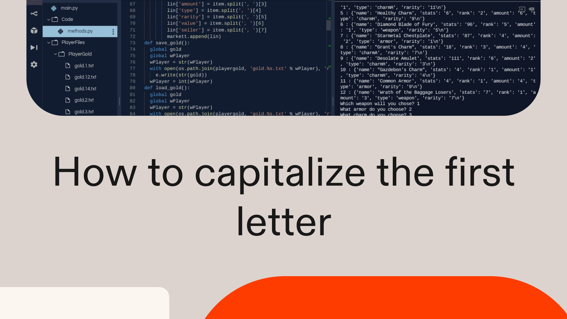 How to capitalize the first letter in Python