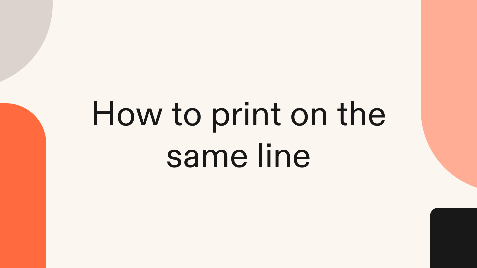 How to print on the same line in Python