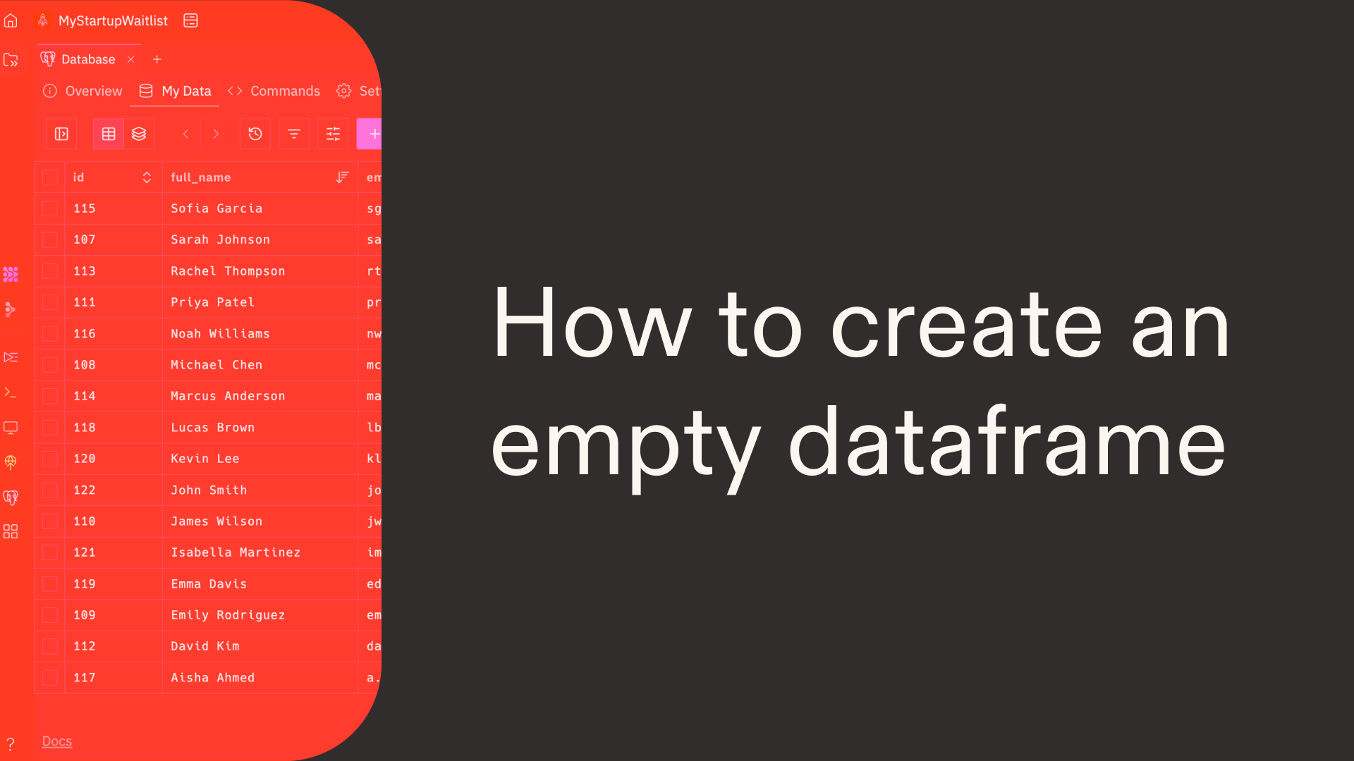 How to create an empty dataframe in Python